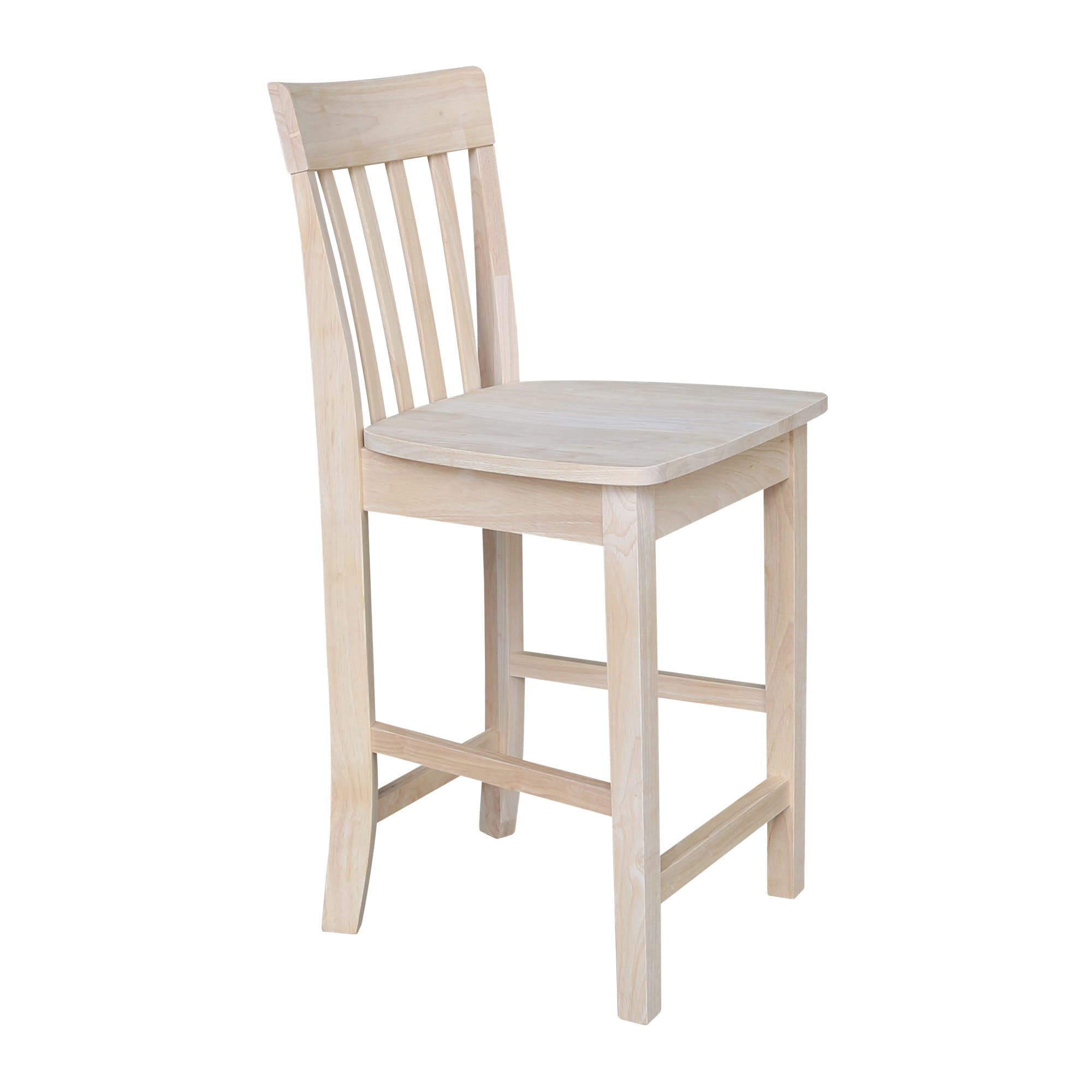 Brown Solid Wood 24" Slatback Stool