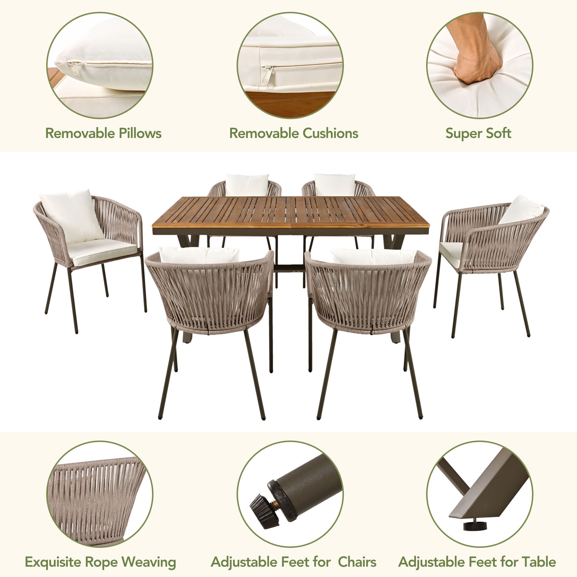 Forclover ALUE-02BL Patio-Dining-Sets - View #5