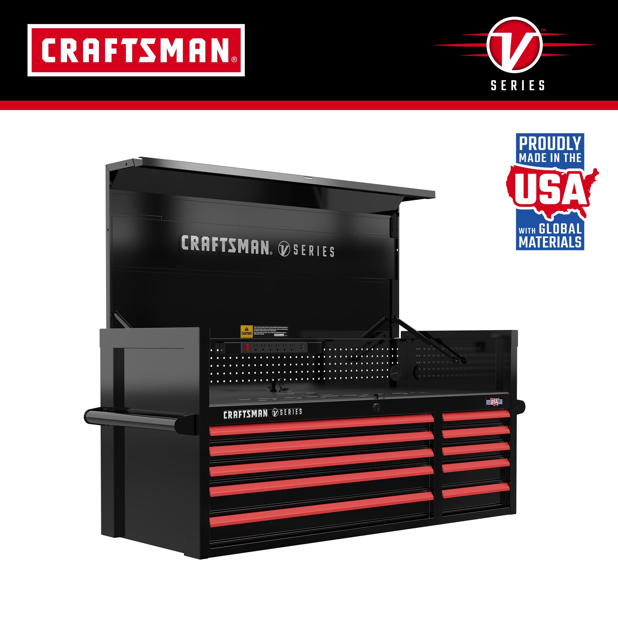 V-Series 52-in W x 27-in H 10-Drawer Steel Tool Chest (Black) | - CRAFTSMAN CMSTVS5210BK
