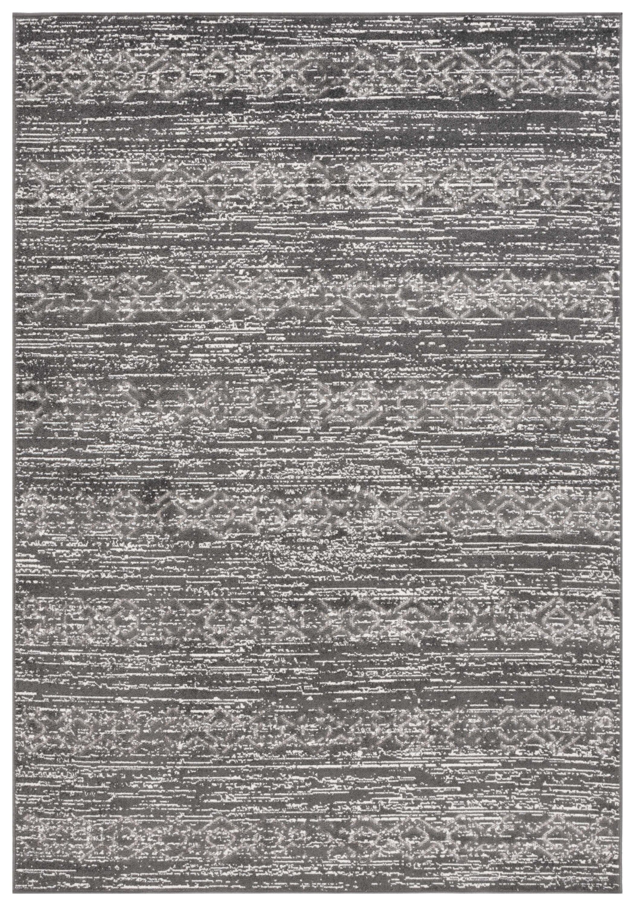 Safavieh COT974G-4 4 x 6 (ft) Loomed Polypropylene Gray Rectangular Indoor/Outdoor Geometric Mid-Century Modern Area rug