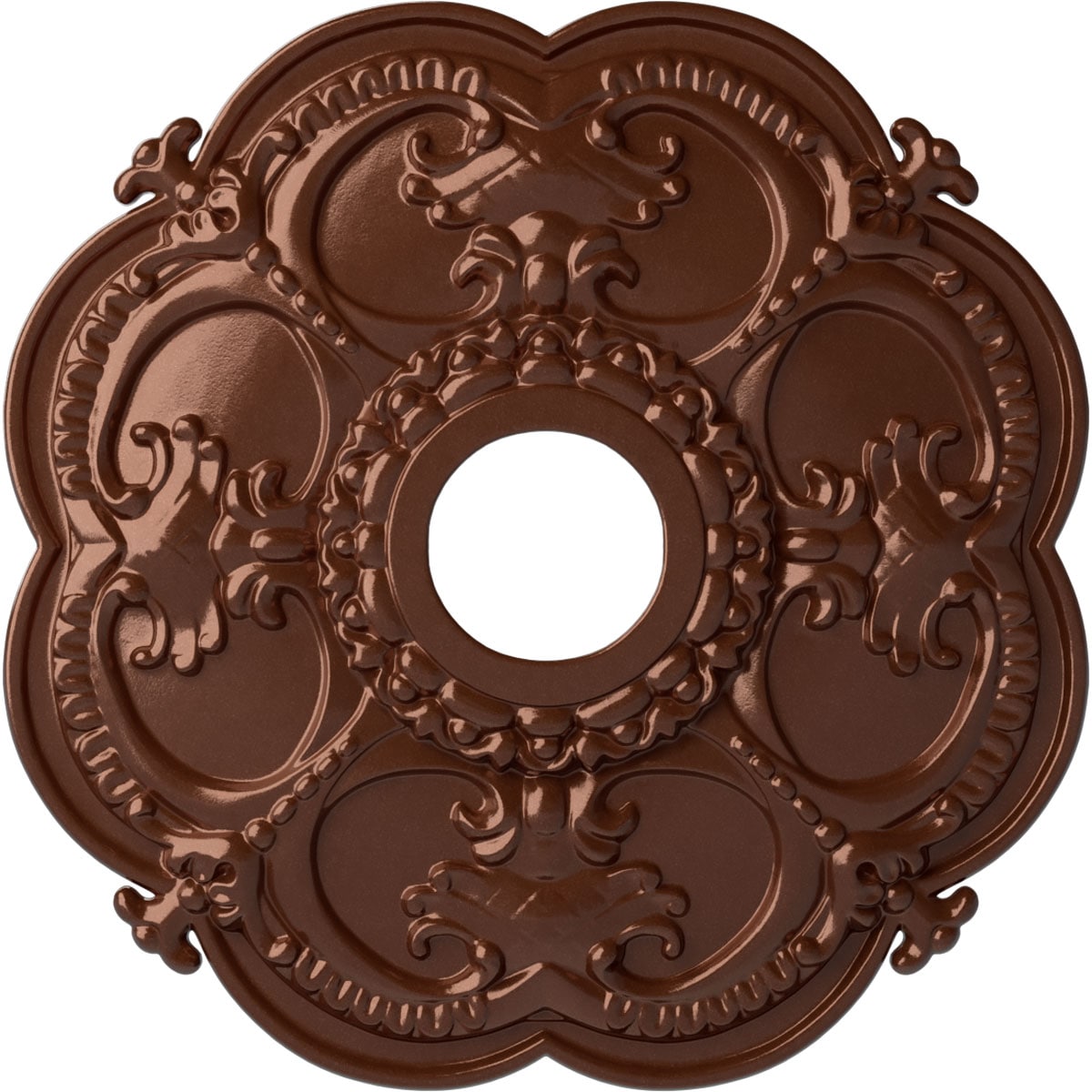 Ekena Millwork CM17ROCPS Rotherham 18-in W x 18-in L Painted Copper Penny Polyurethane Whole Ceiling Medallion