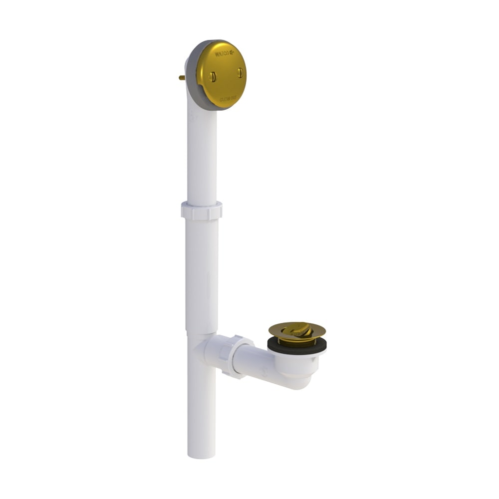 WATCO 500-PF-PVC-PB 1-1/2-in Polished brass 500 Polished brass Press and flow Drain with PVC Pipe Included