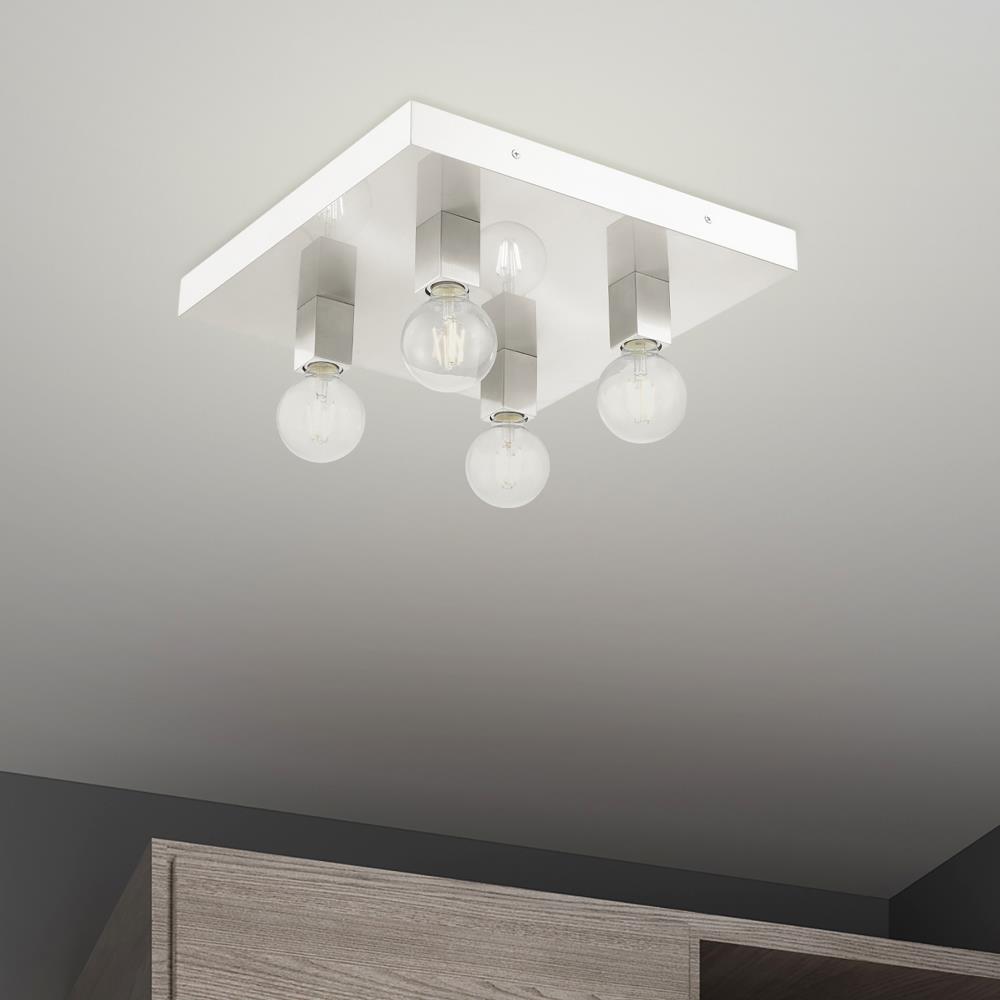 Solna Sleek Minimalist 4-Light Brushed Nickel Flush Mount