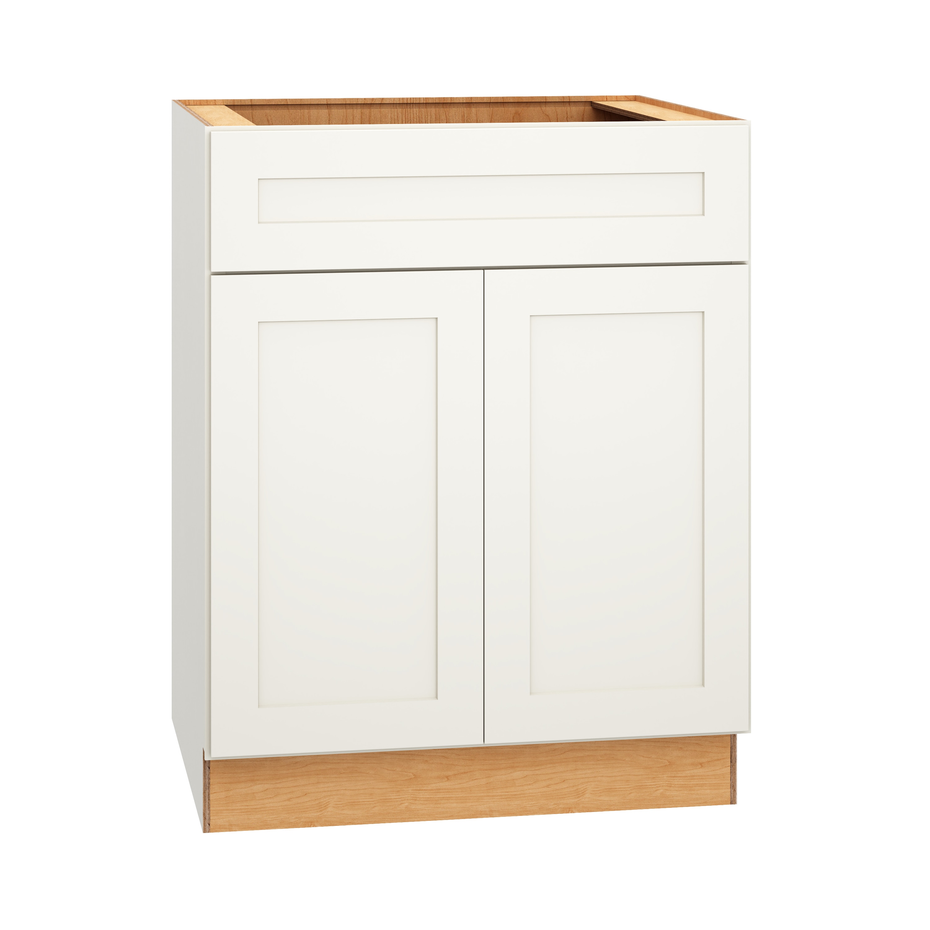 RELIABILT 332 SB27 Pinnacle 27-in W x 34.5-in H x 24-in D White Sink Base Fully assembled Plywood Cabinet (Recessed Panel Shaker)
