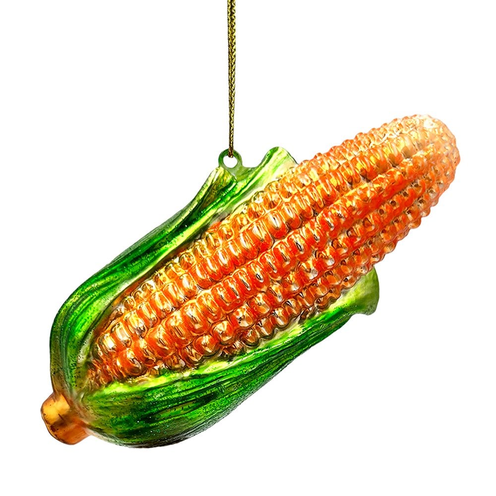 OrnamentallyYou G279 Charming Corn Glass Christmas Ornament Farmer Style Tree Decor