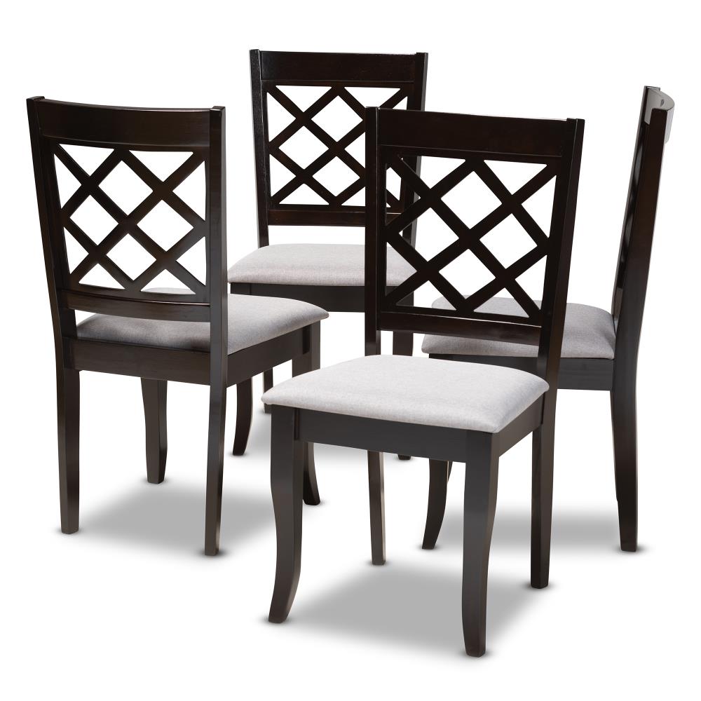 Baxton Studio Louis Beige and Black Finished Wood 2-Piece Dining Chair Set