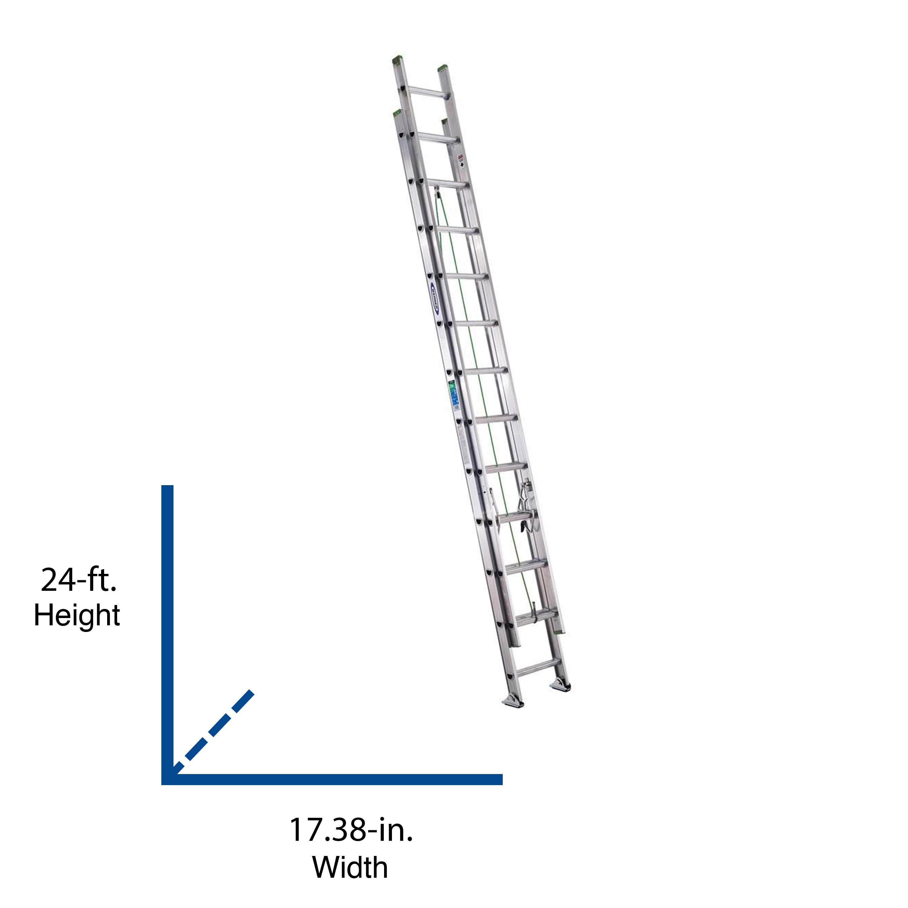 Werner D1200-2 24-ft Aluminum Type 2-225-lb Load Capacity Extension Ladder  in the Extension Ladders department at