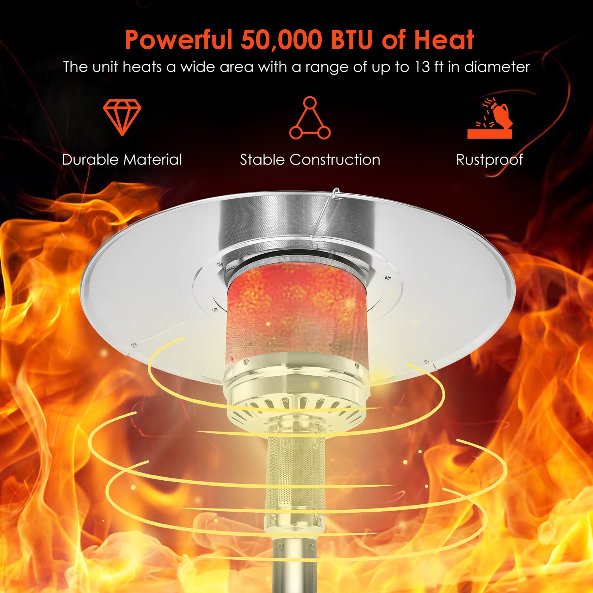 Costway SWL00051 Portable-Liquid-Propane-Heaters - View #4