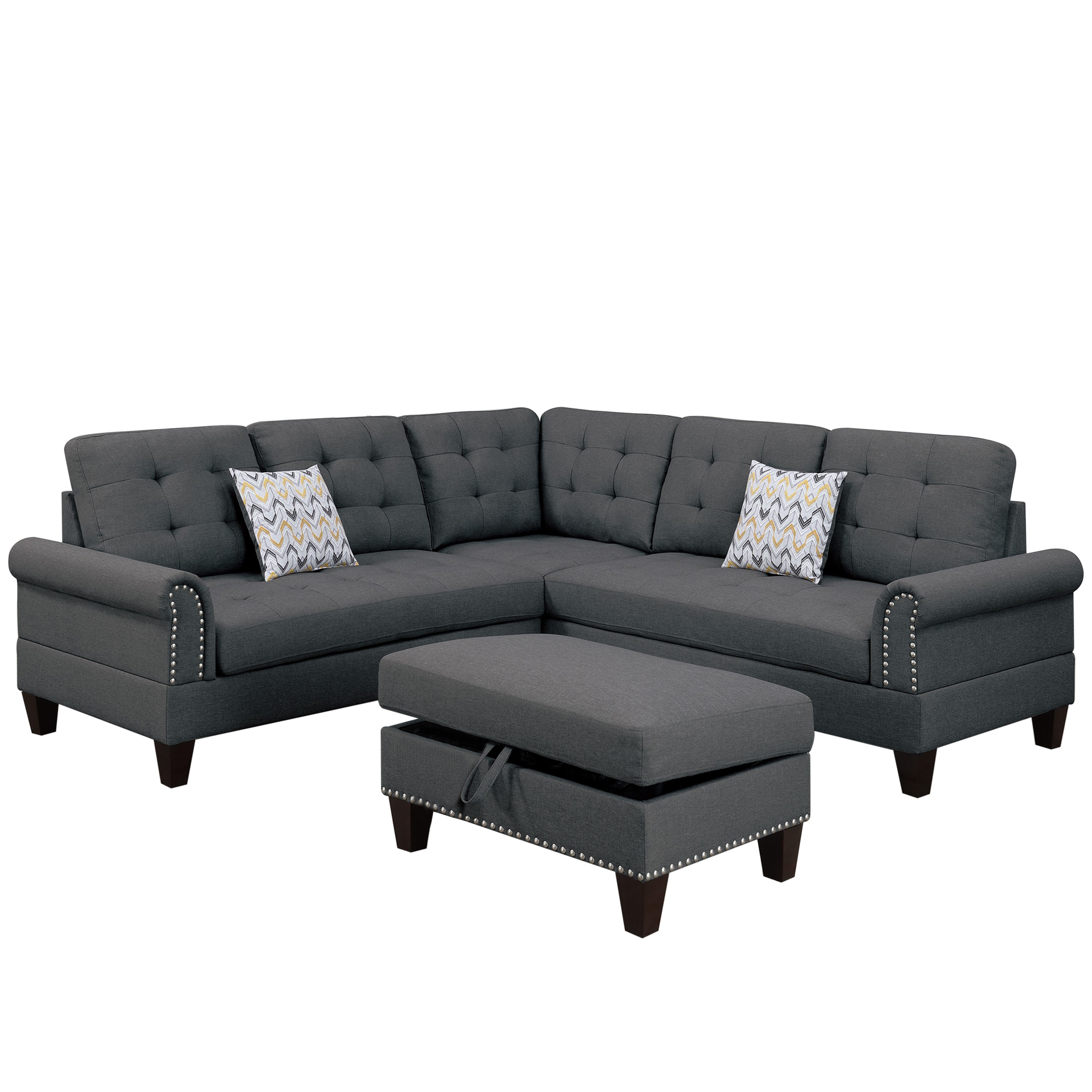 loveseat with built in ottoman