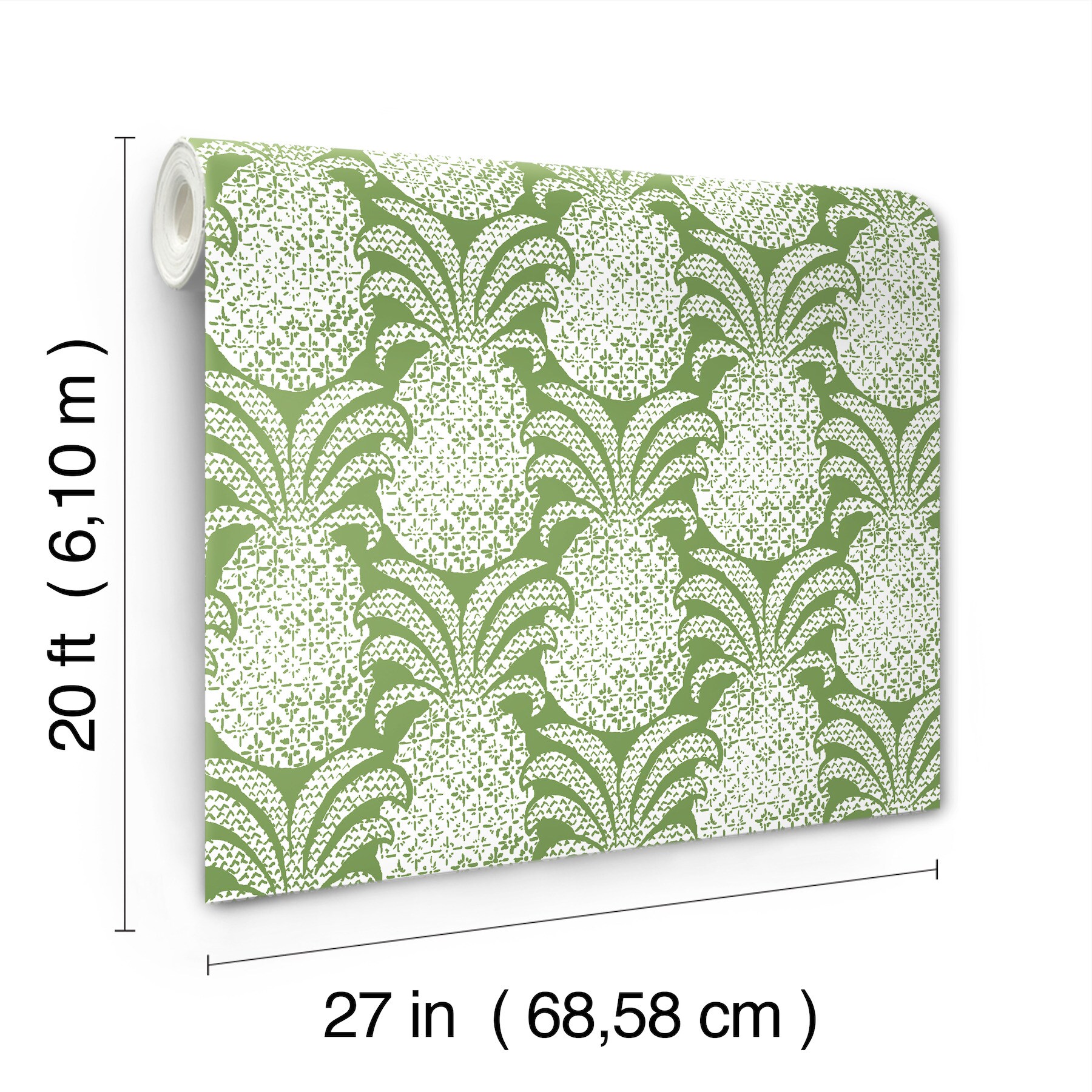 York Wallcoverings PSW1392RL Palm Green Colony Club Peel and Stick Wallpaper