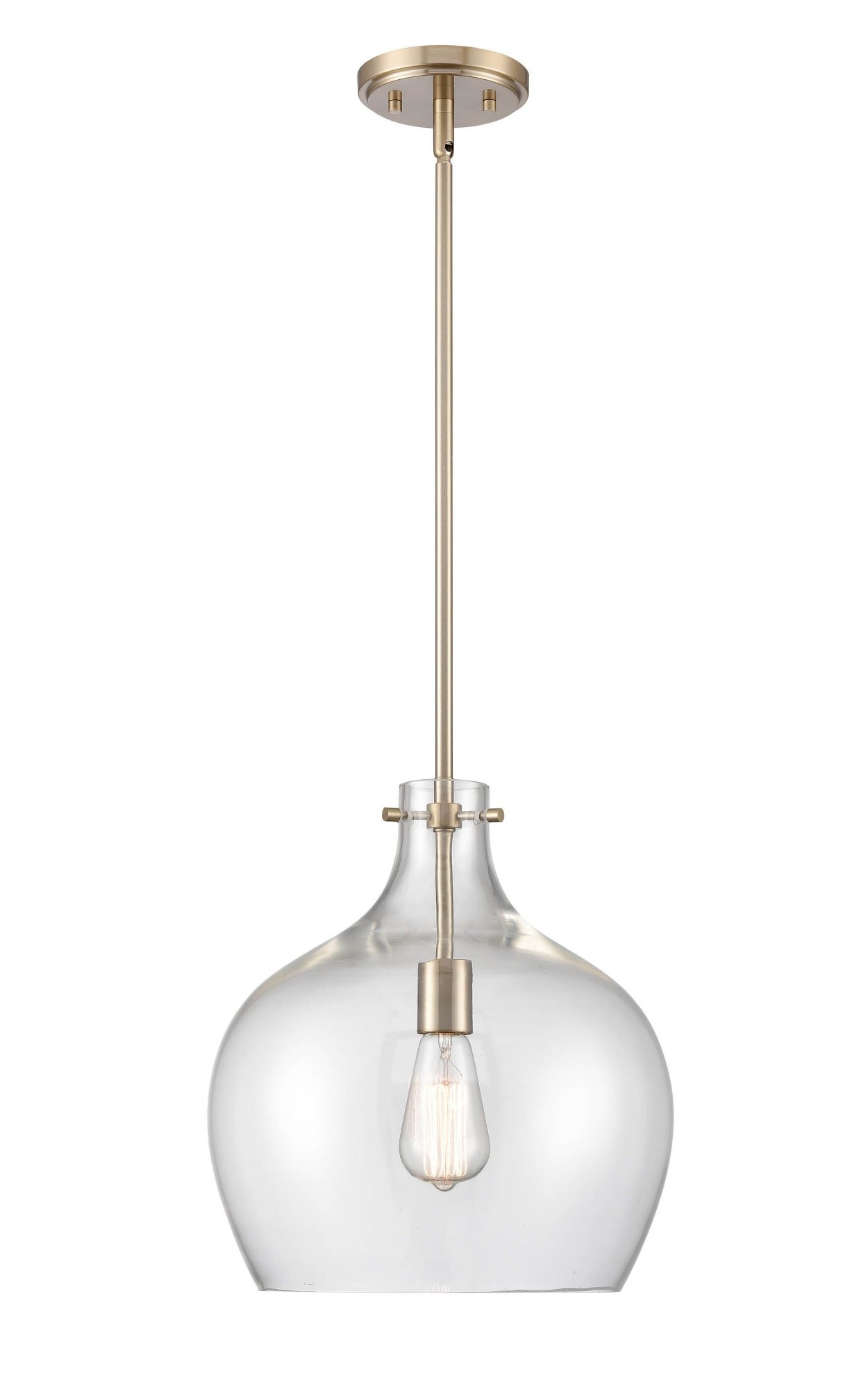 Millennium Lighting 1 -Light Modern Gold Modern/contemporary Clear glass Dome Large Outdoor Hanging Pendant Light