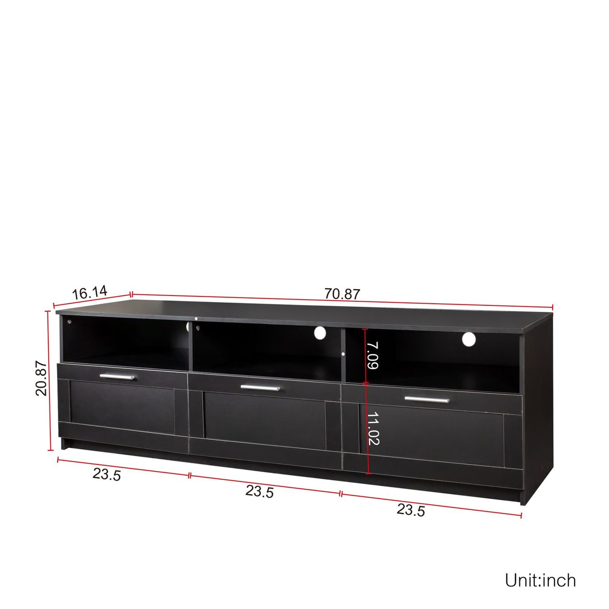 JASMODER Modern/Contemporary Black Tv Stand (Accommodates TVs up to 70 ...