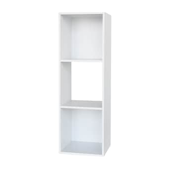 Style Selections 35.9-in H x 12.24-in W x 11.63-in D White Stackable Wood Laminate 3 Cube Organizer Lowes.com