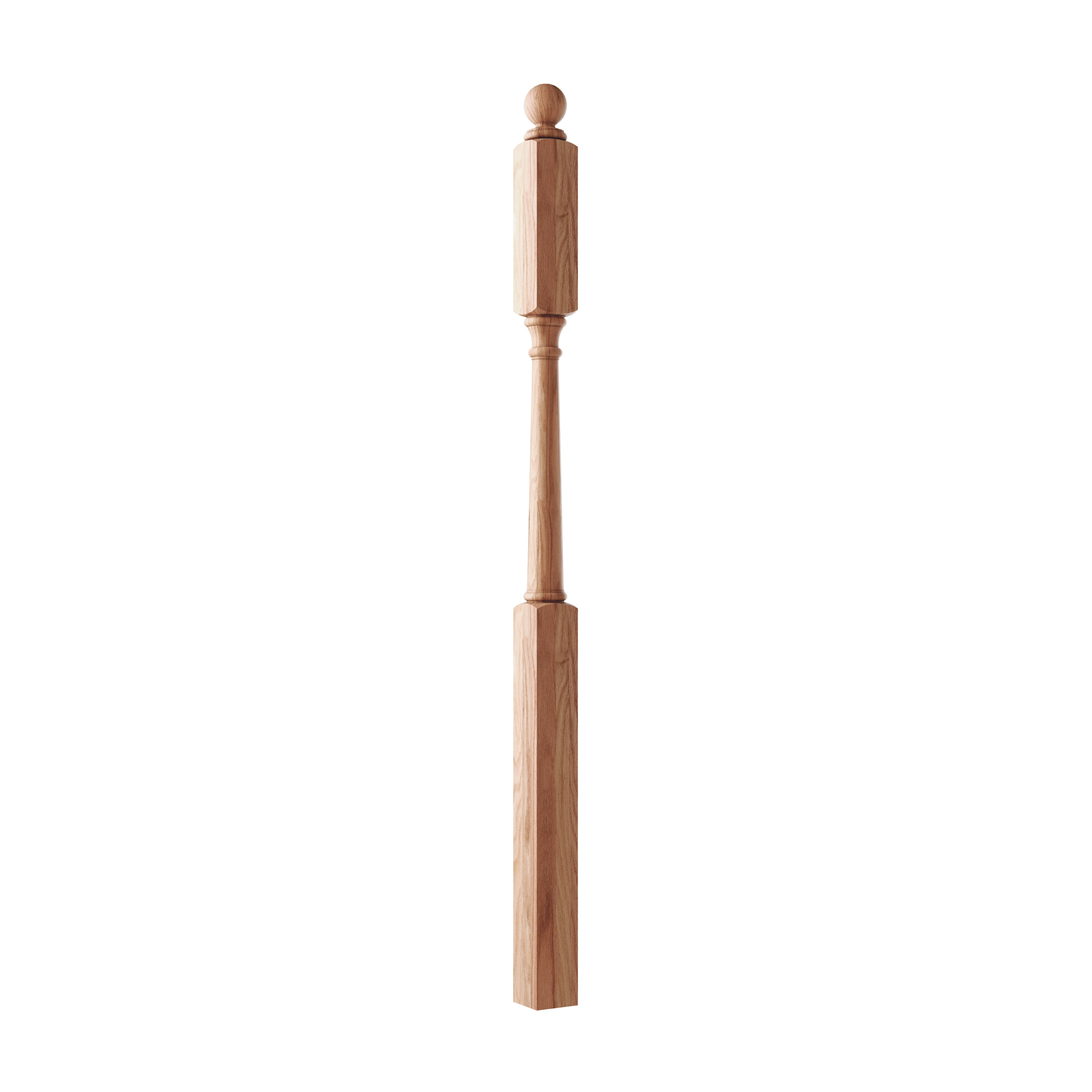 Crown Heritage 4414045B Colonial 3-in x 58-in Unfinished Red oak Landing Stair Newel Post