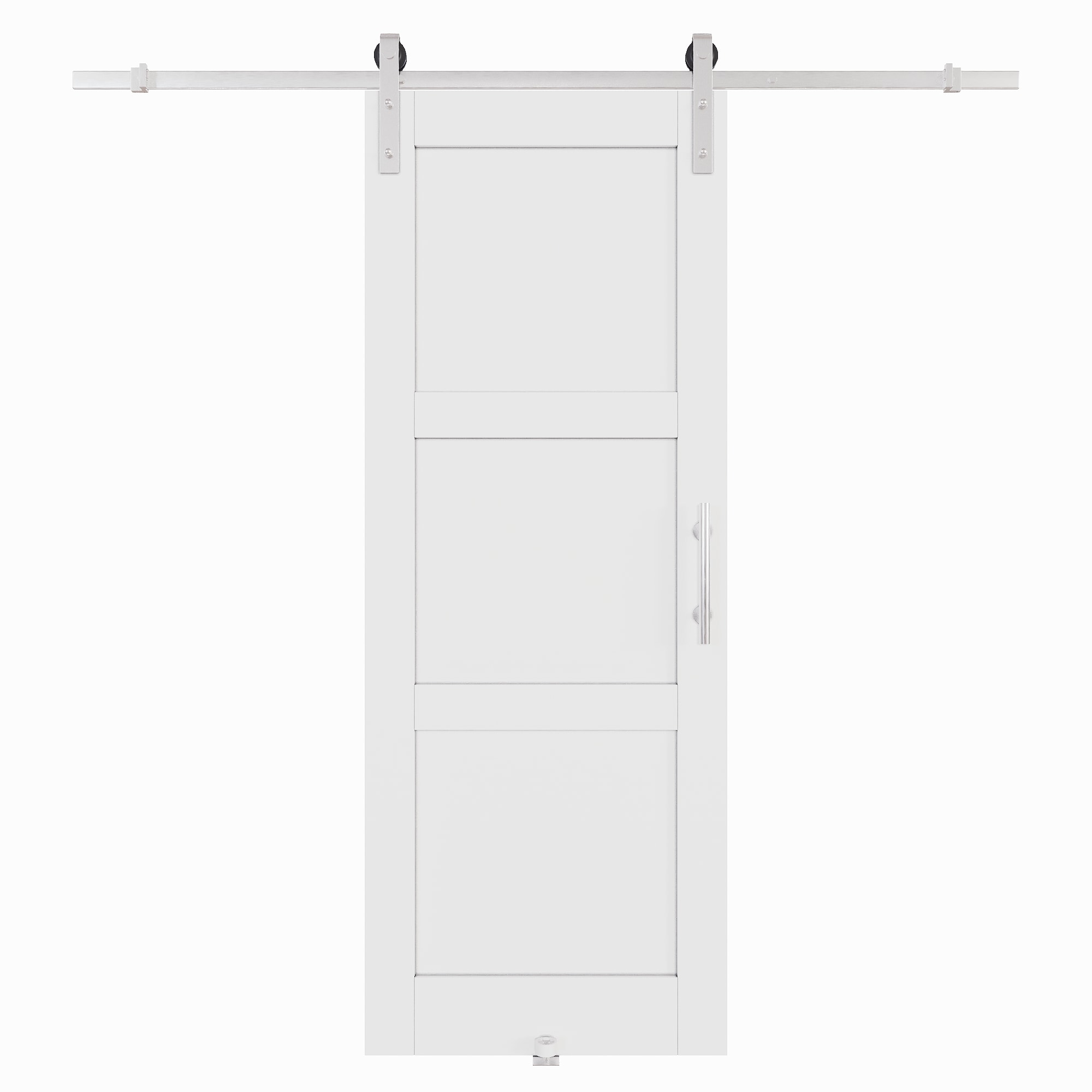 JUJUBON IN-BDN3-30 30-in x 80-in White Square MDF Solid core Single Barn Door (Hardware Included)