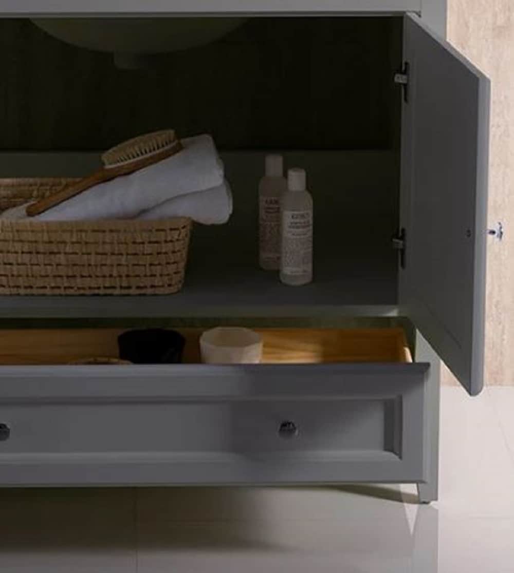 Oxford 36" Gray Quartz Stone Freestanding Single Sink Vanity