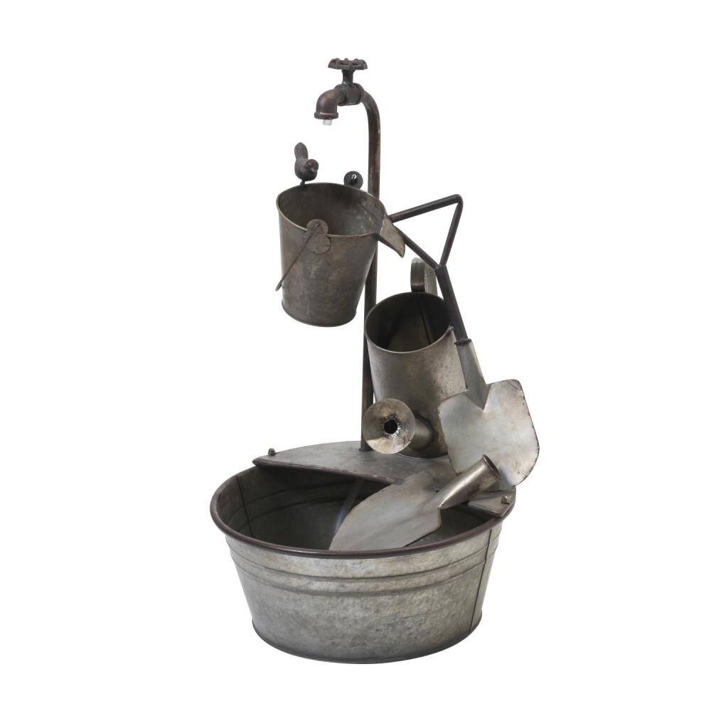 Gerson International 2390180EC 28.35-in H Metal Tiered Outdoor Fountain Pump Included