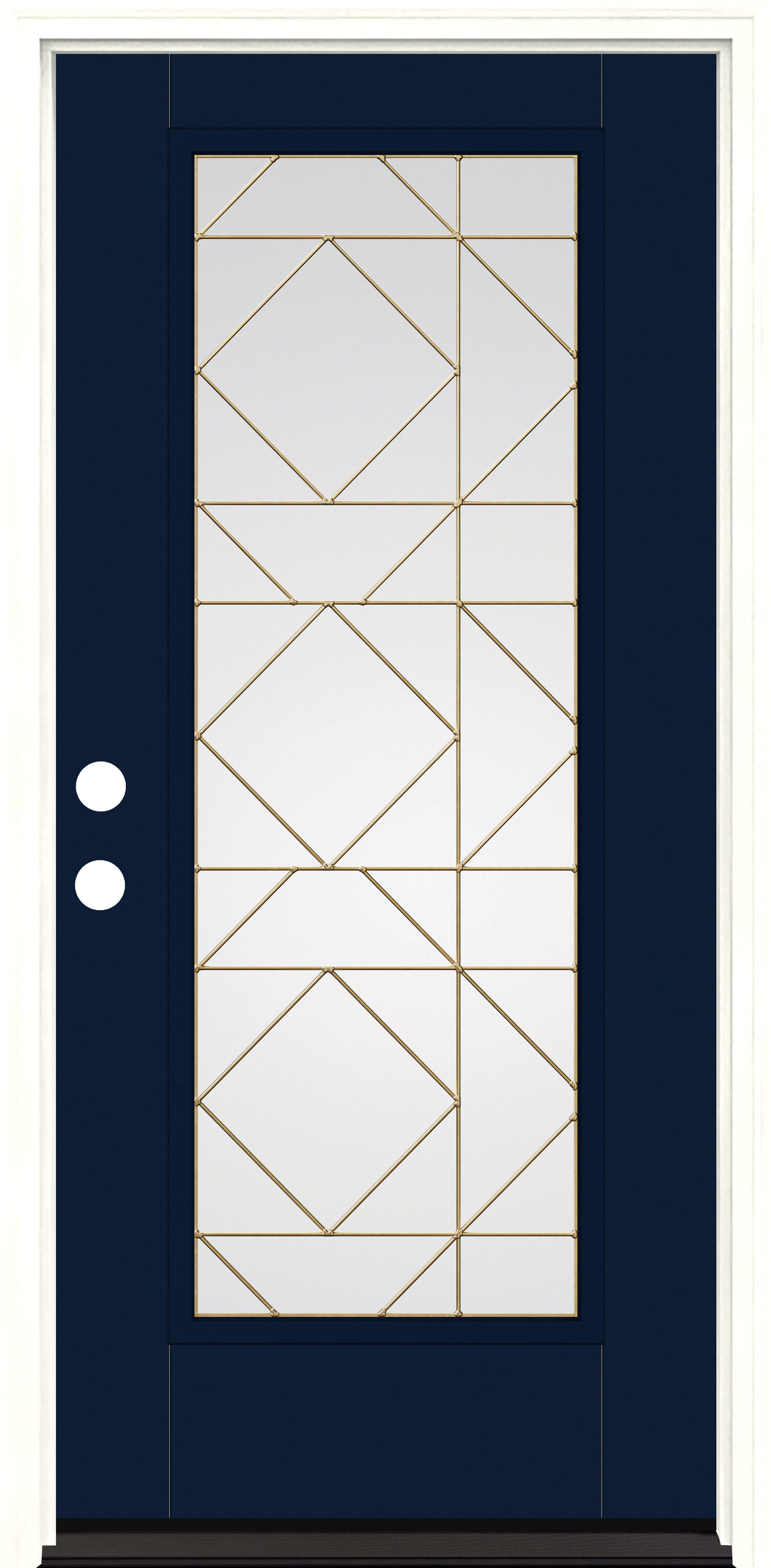 Therma-Tru Smooth Star Echelon 36-in x 80-in x 4-9/16-in Fiberglass Right-hand inswing Indigo Painted Prehung Residential Insulating core Front Door