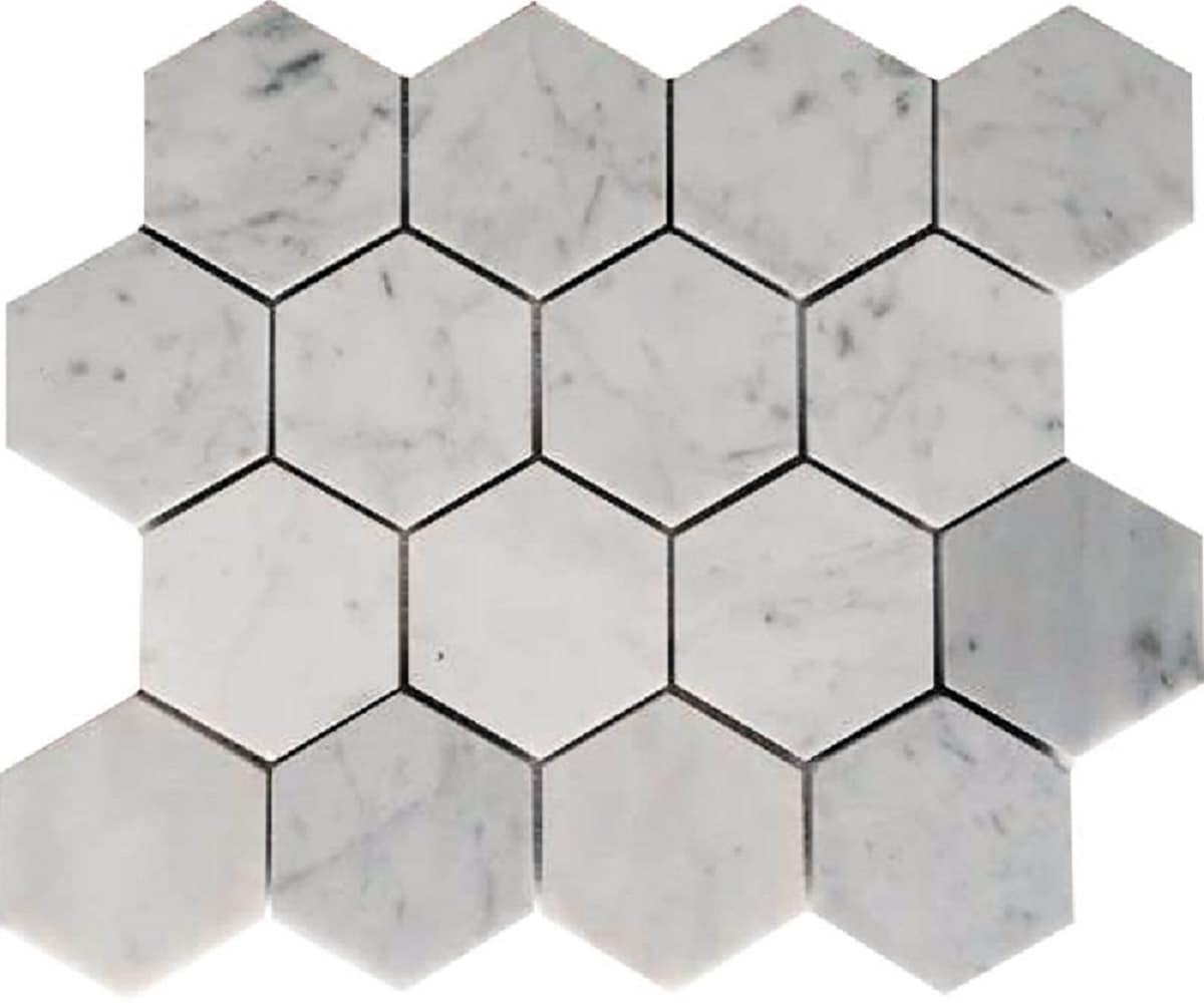 Apollo Tile (Sample) Floor and Wall Tile Gray and White 4-in x 4-in Polished Marble Wave Patterned Floor and Wall Tile
