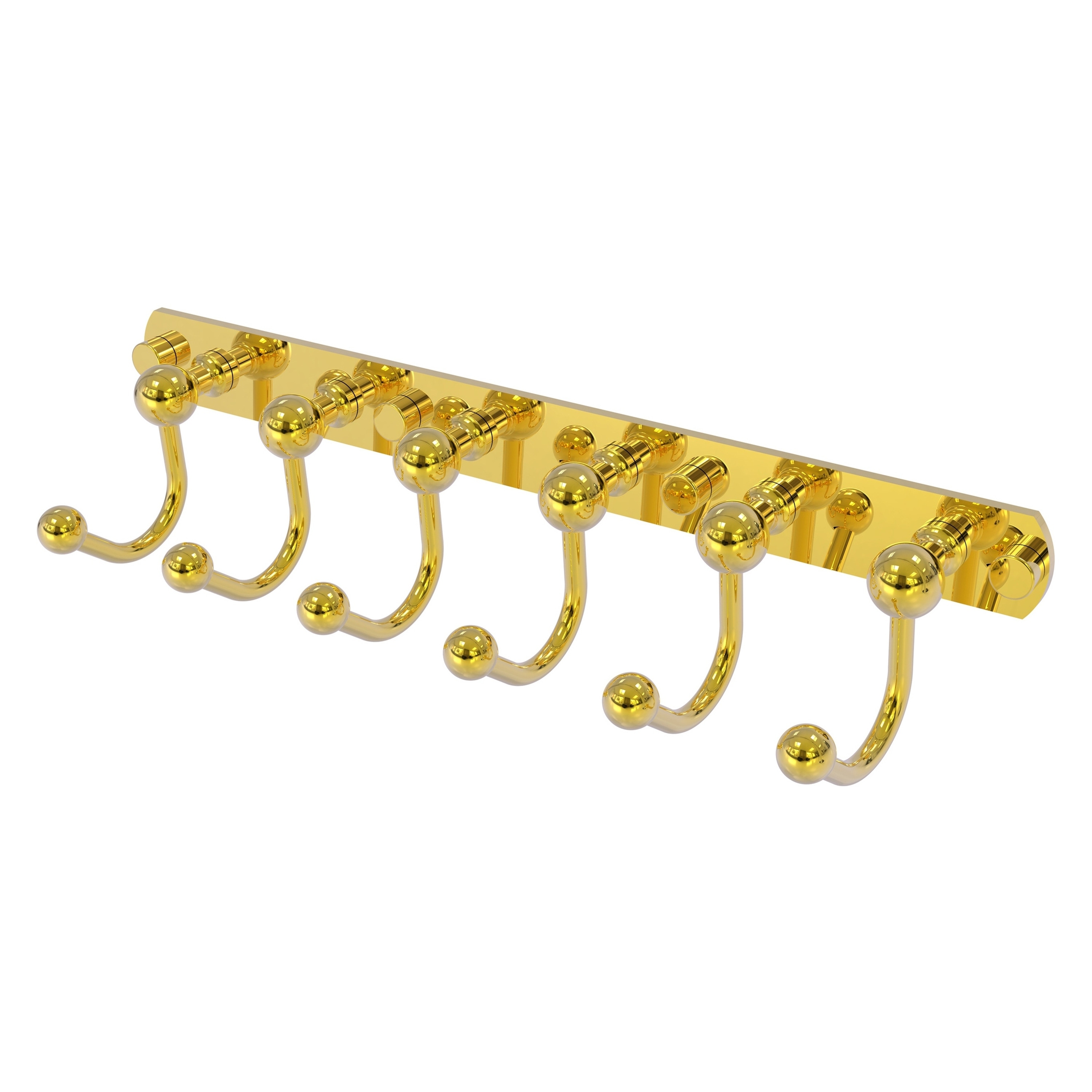 Allied Brass P1020-6-PB Prestige Skyline Polished Brass 6 -Hook Wall mount Towel Hook