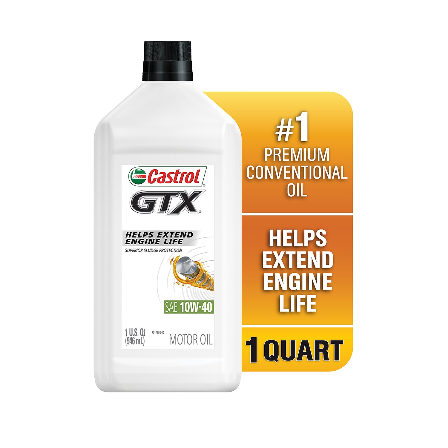 Castrol GTX 10W-40 Conventional Motor Oil, 1 Quart 