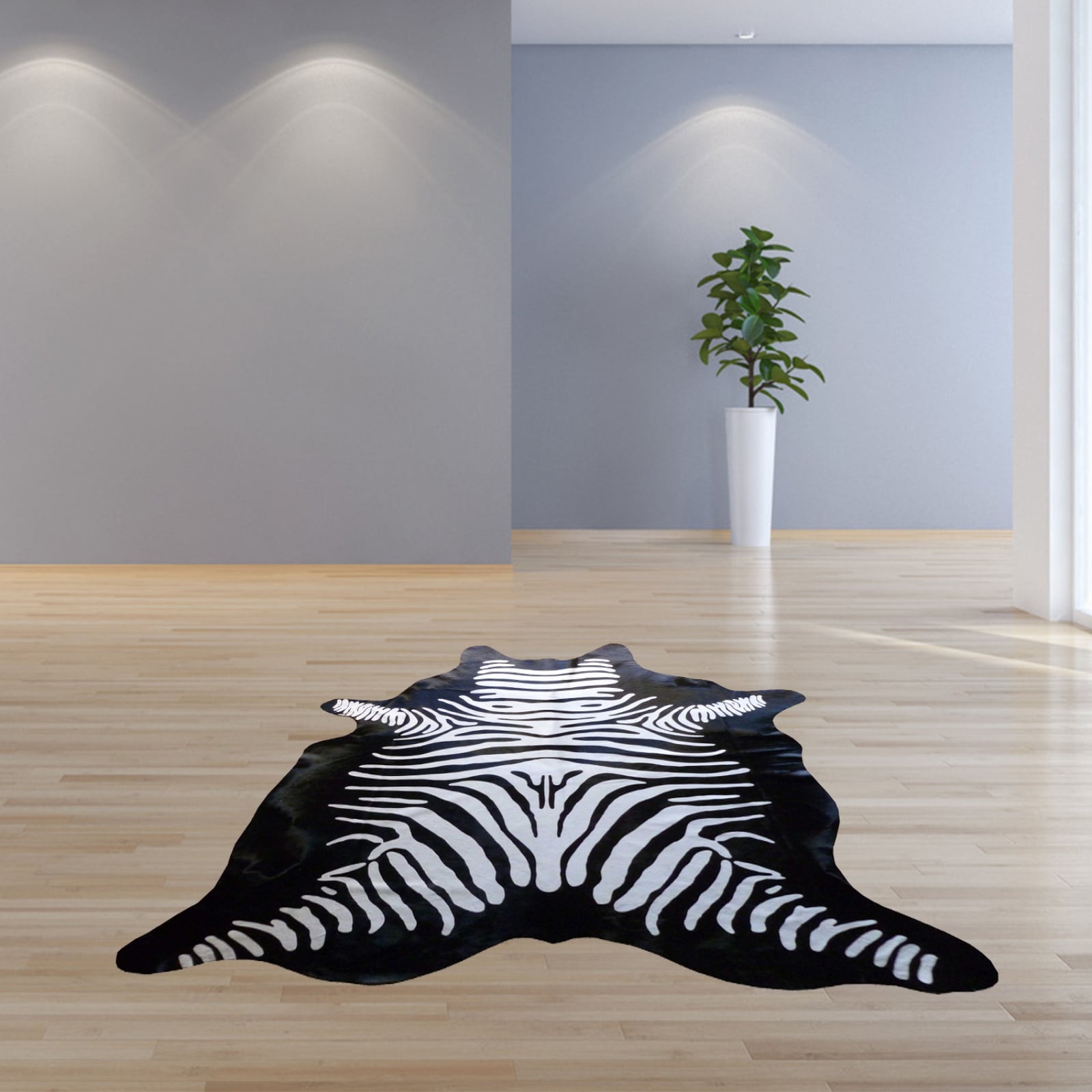HomeRoots 334435 Dahlia 6 X 7 (ft) Rag Cowhide Black White Irregular Indoor Animal Print Area Rug