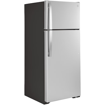 GE 17.5-cu ft Top-Freezer Refrigerator (Stainless Steel) in the Top ...