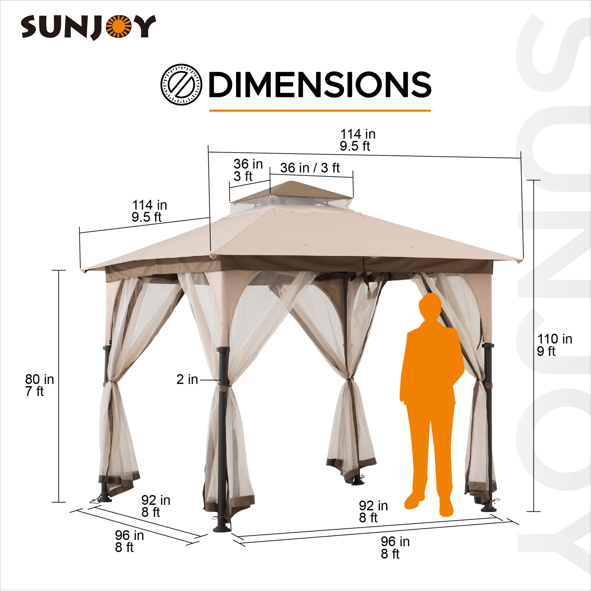 Sunjoy A101011100 Wood-Resin-Gazebos - View #7