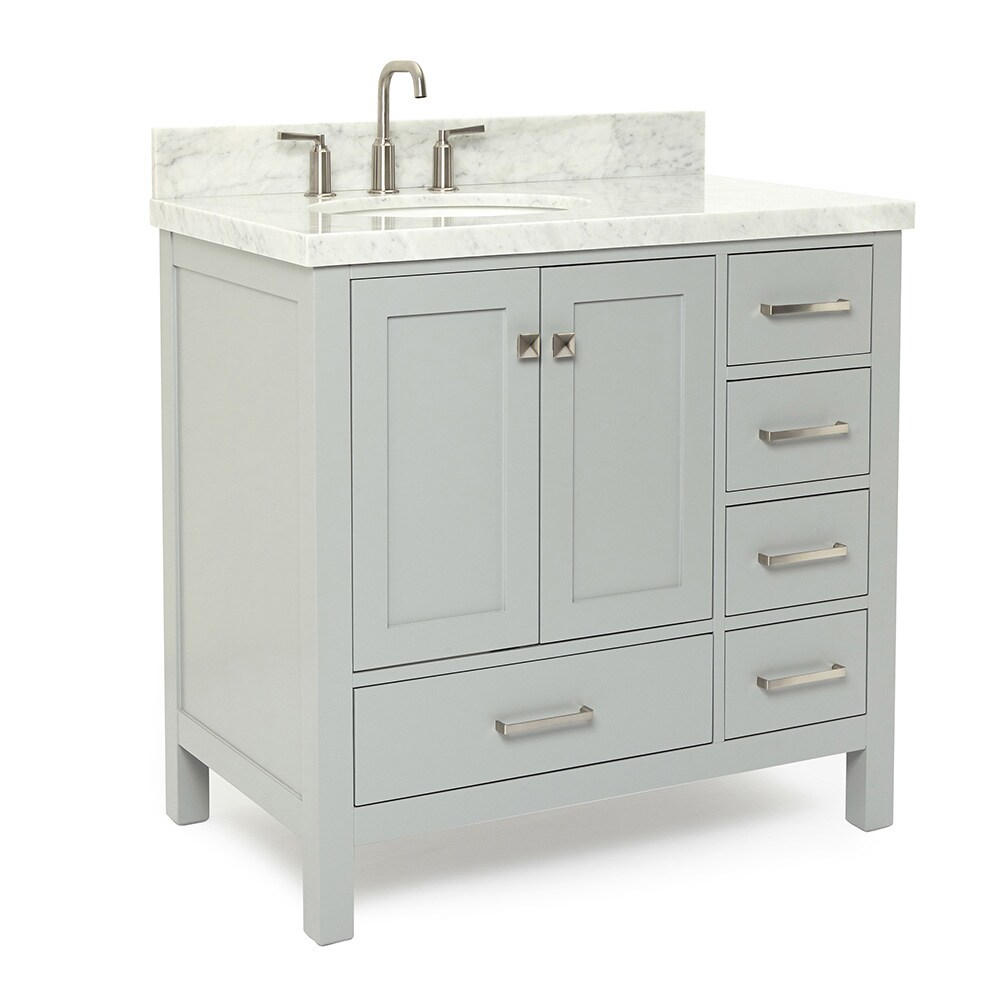 Cambridge 37" Gray Marble Top Single Sink Vanity