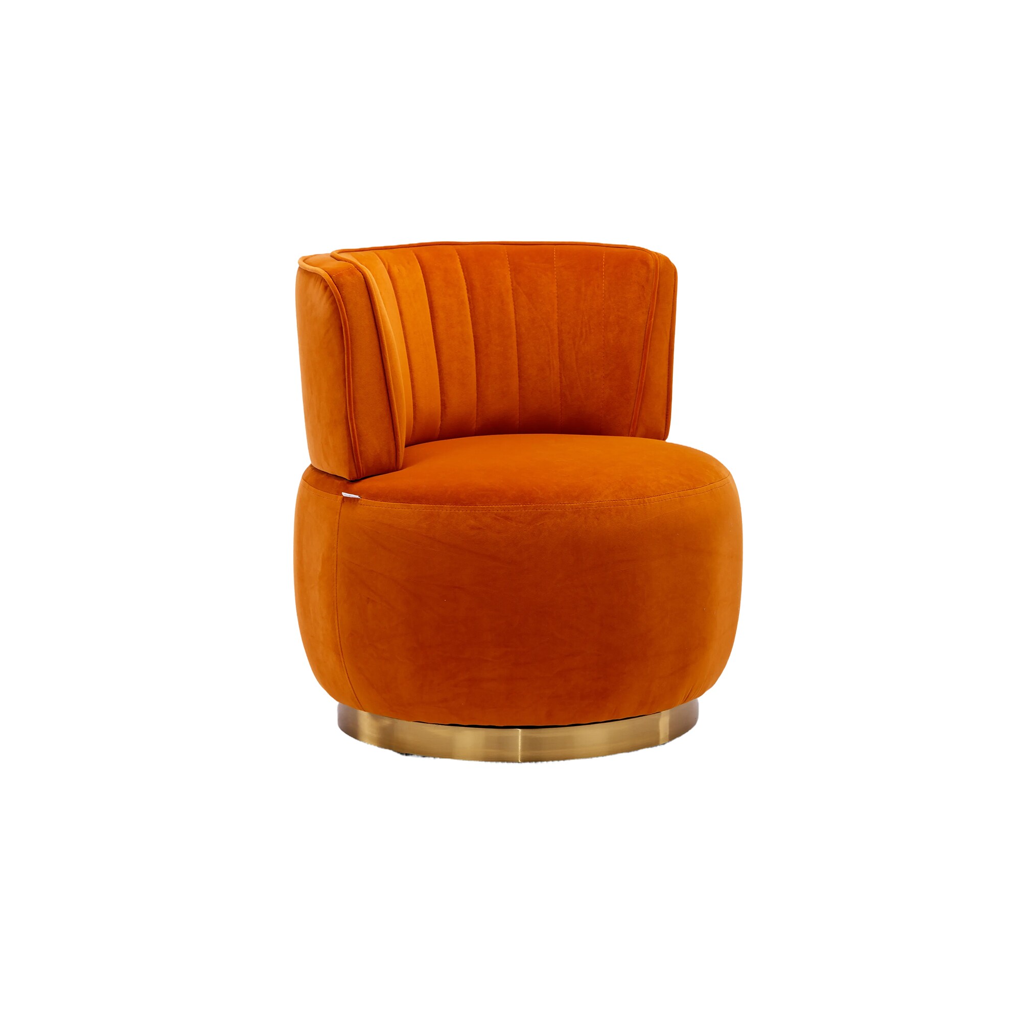 LIVIZA GGJD004PK Casual Orange Velvet Swivel Accent Chair