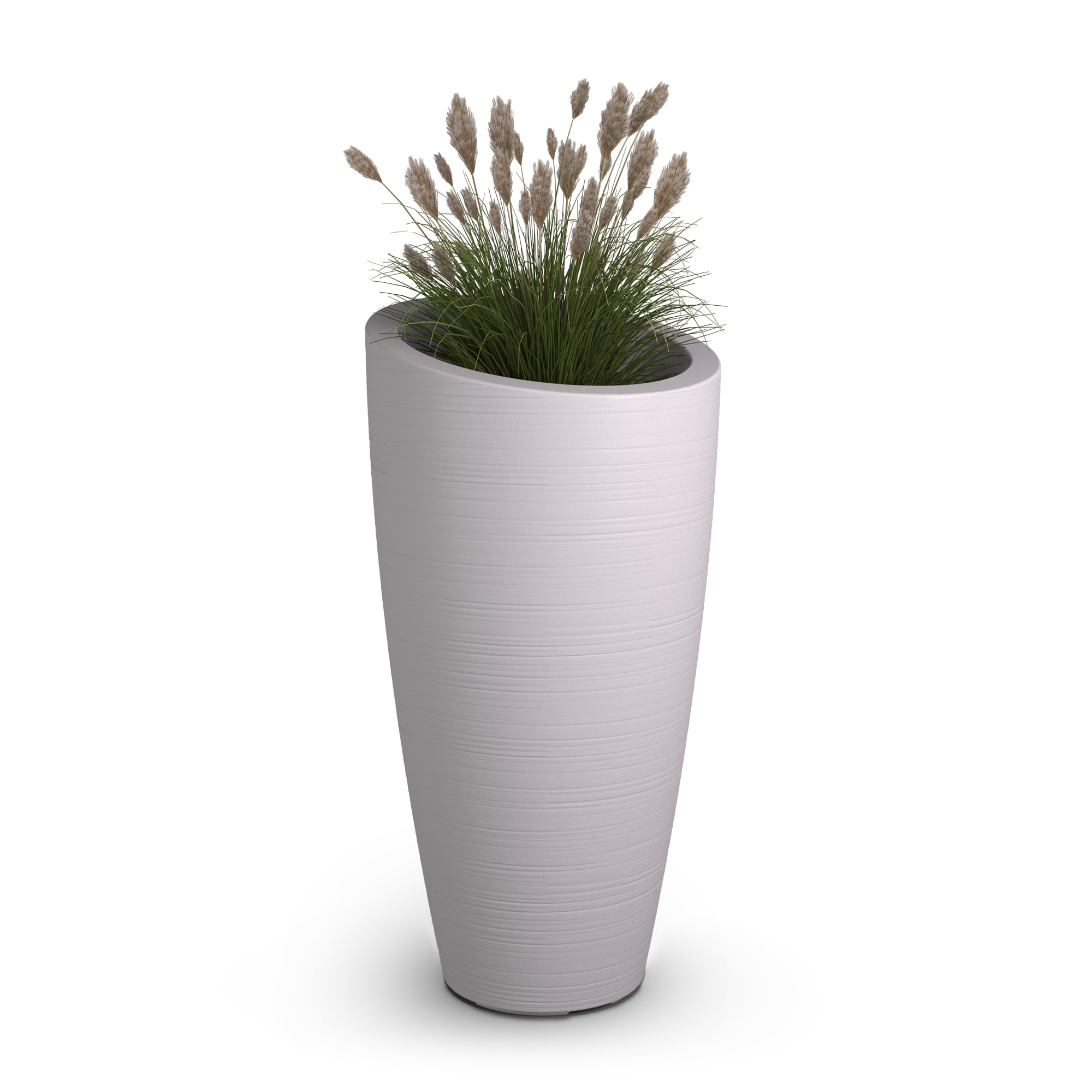 Mayne 8880-W Round 16-in W Medium White Plastic Contemporary/Modern Indoor/Outdoor Planter