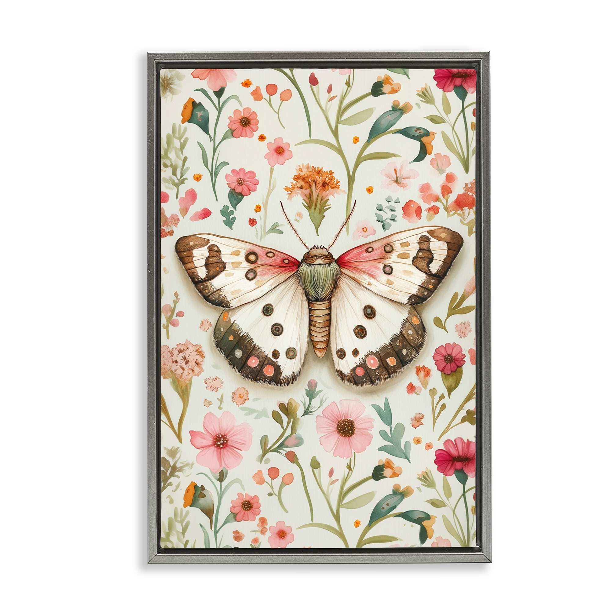 Stupell Industries BT-869-FFL-20X30 Botanical Butterfly on Florals Floating Frame design by The Dutch Lady
