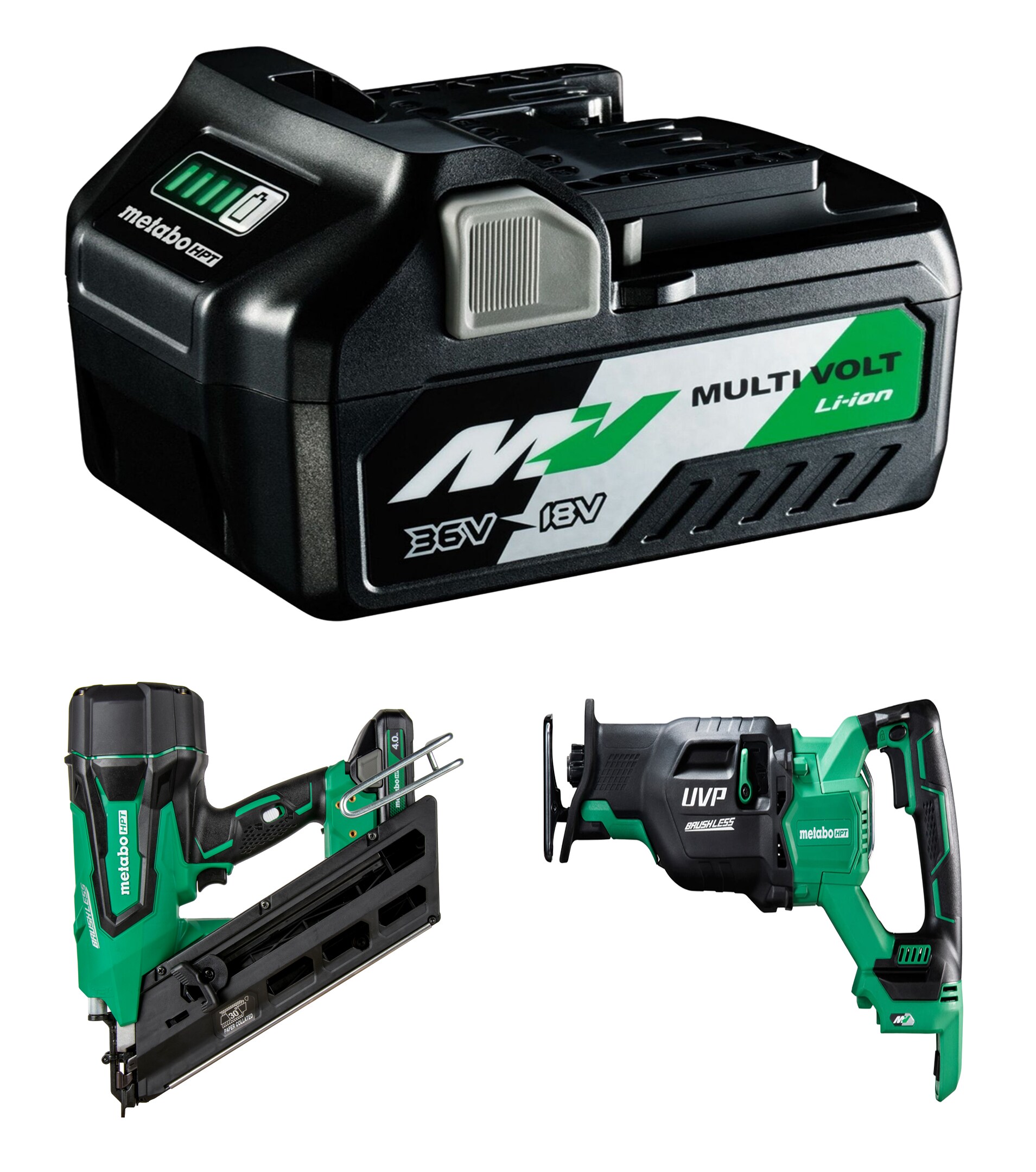 Shop Metabo HPT MultiVolt 18-Volt 30-Degree Cordless Framing Nailer, 36 ...