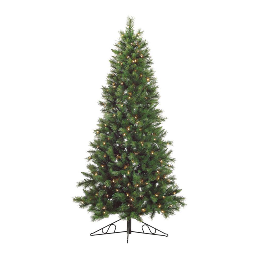 Fraser Hill Farm FFCM075W-1GR 7.5-ft Canyon Pine Pre-lit Artificial Christmas Tree with Incandescent Lights