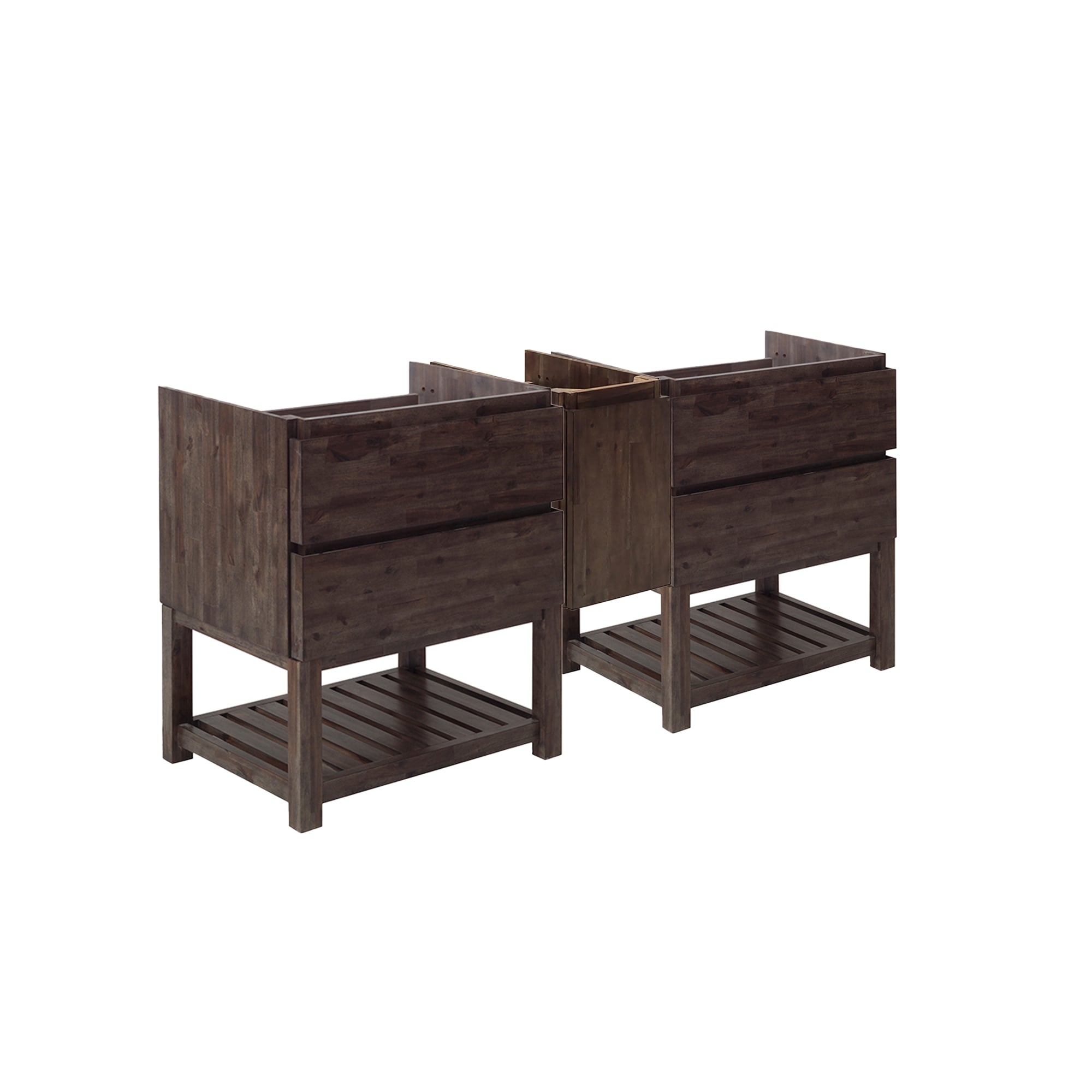 Fresca FCB31-301230ACA-FS Formosa 72-in Acacia Wood Bathroom Vanity Base Cabinet without Top
