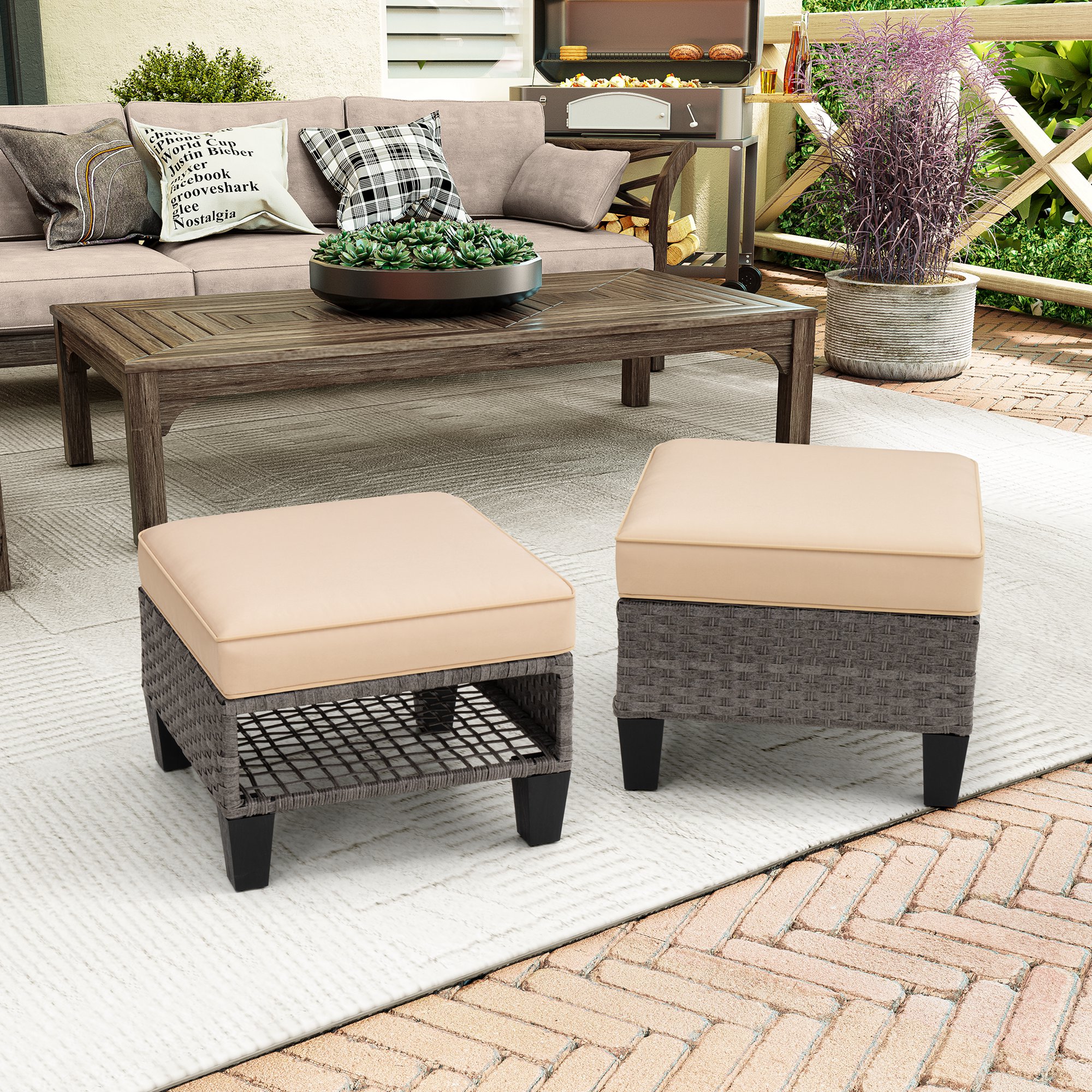 Crestlive Products CL-OM001BEI-2 Stools-Ottomans - View #4