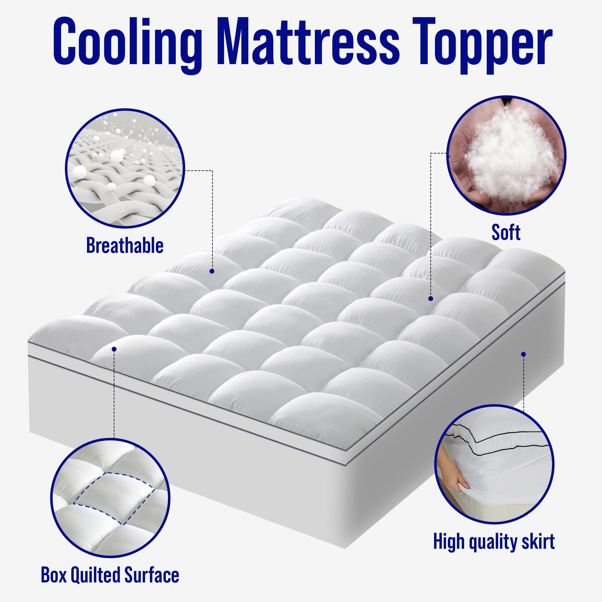 JEAREY Heated Mattress Pad 21-in D Polyester Queen Hypoallergenic Mattress  Cover in the Mattress Covers & Toppers department at