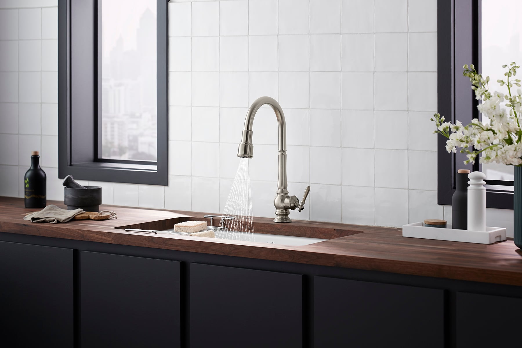 Vibrant Stainless Steel Touchless Pull-Down Kitchen Faucet