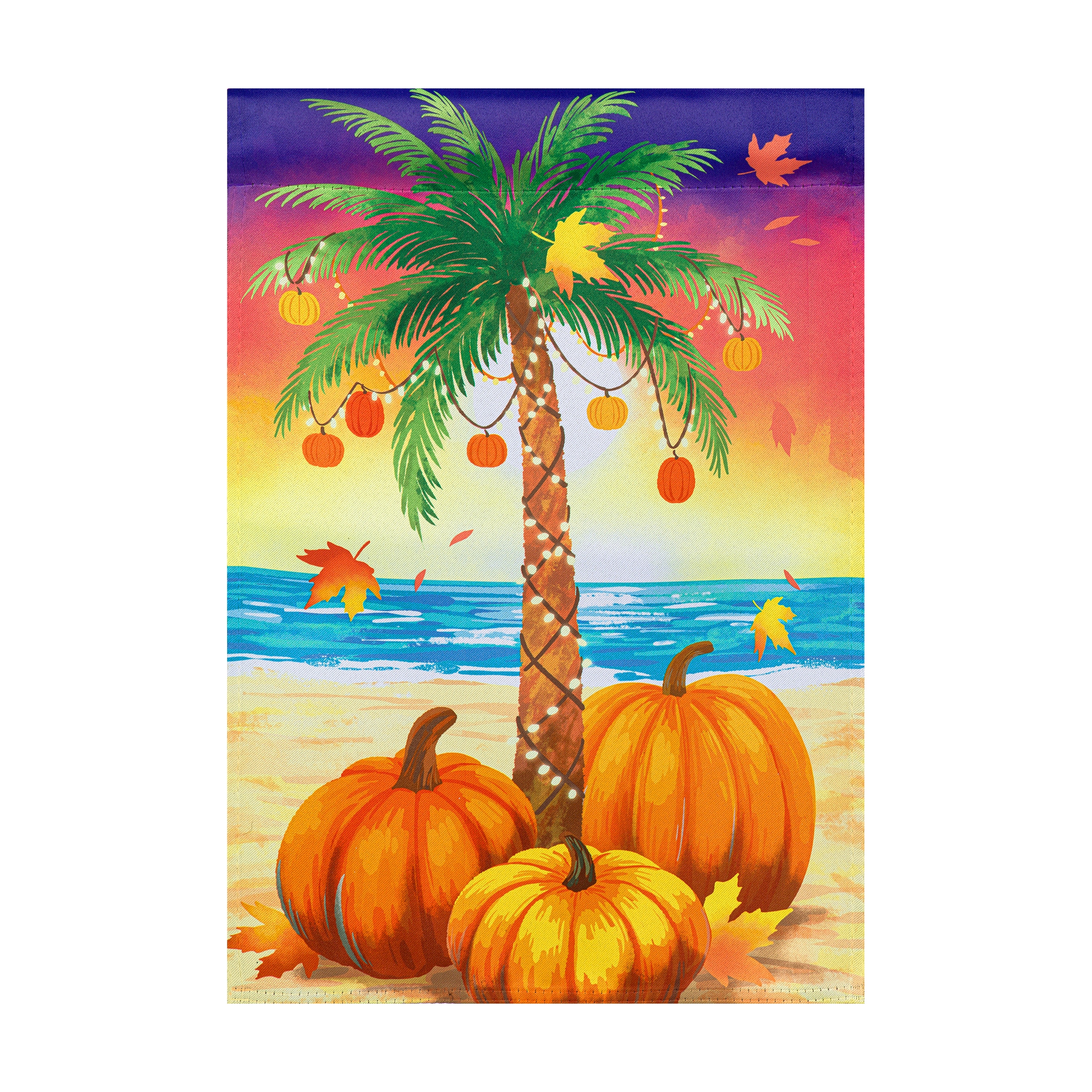 Style Selections ZLW14S14748 1.25-ft W x 3.33-ft H Fall Embroidered Garden flag