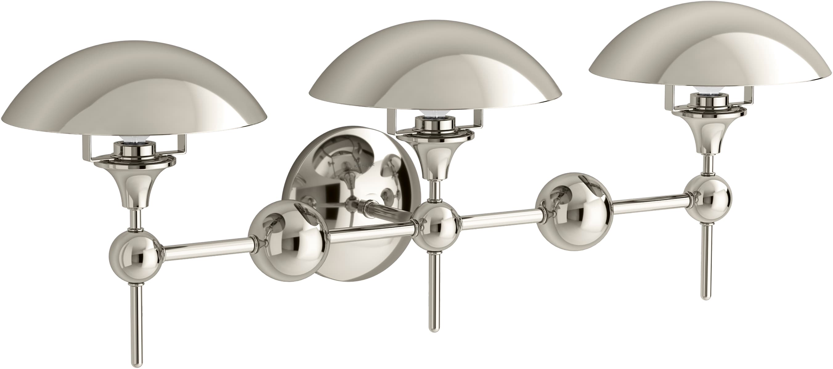 Polished Nickel Art Deco Three-Light Sconce