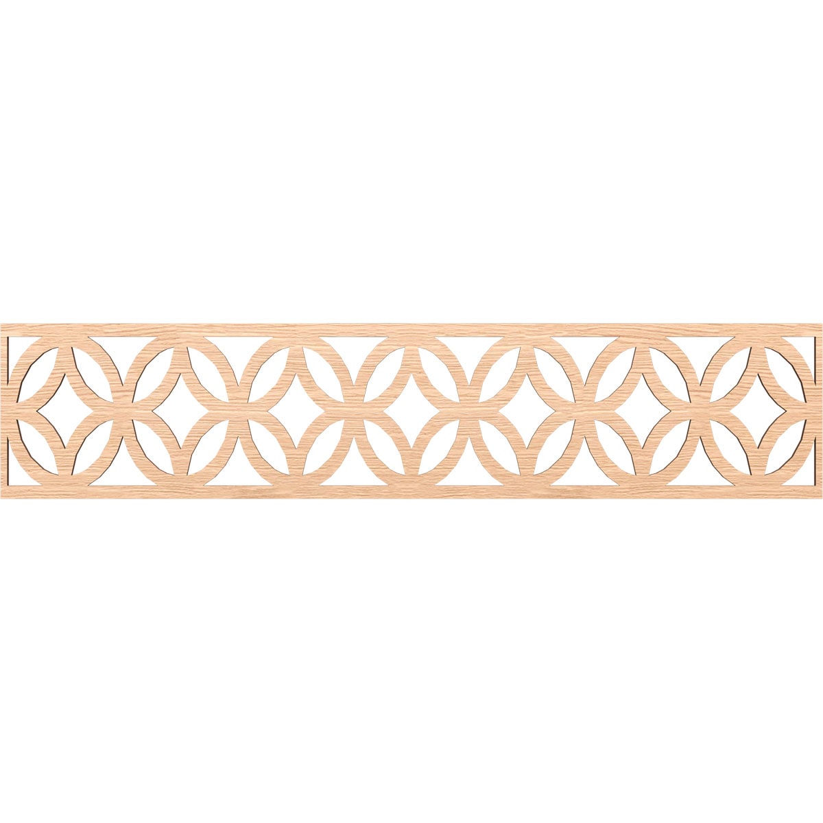 Ekena Millwork MLDA10X46CRORO Crosby Fretwork Flat Trim 10-in x 3.9-ft Red Oak Brown Unfinished 2157186 Pierced Wall Panel Moulding