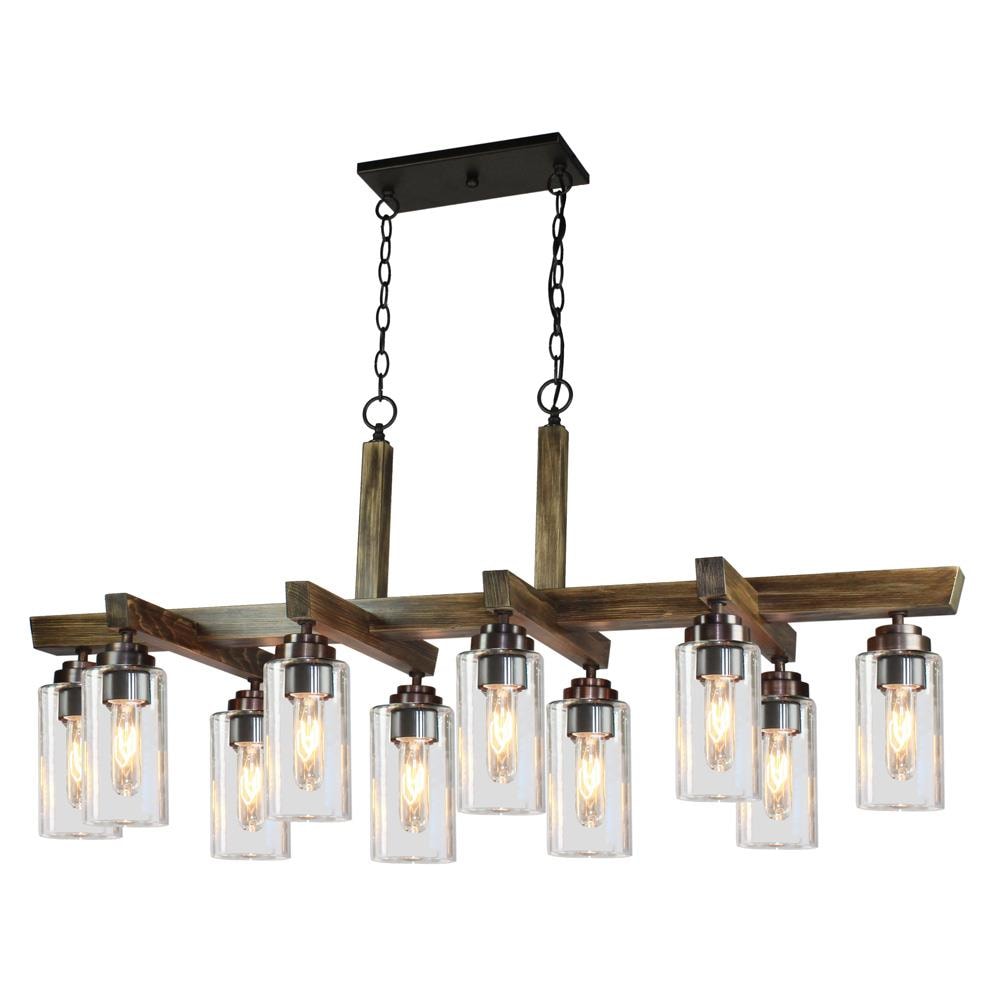 ARTCRAFT AC10860DP Home Glow 10-Light Distressed Brown Transitional Dry rated Chandelier