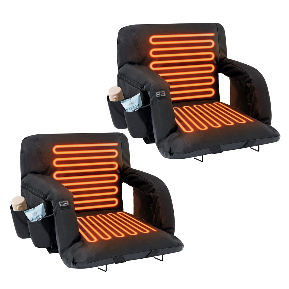 Esazn P1KTY-HYLZBKS0-A-1 2 -Pack 21 x 15.7 Polyester Heated bleacher seat
