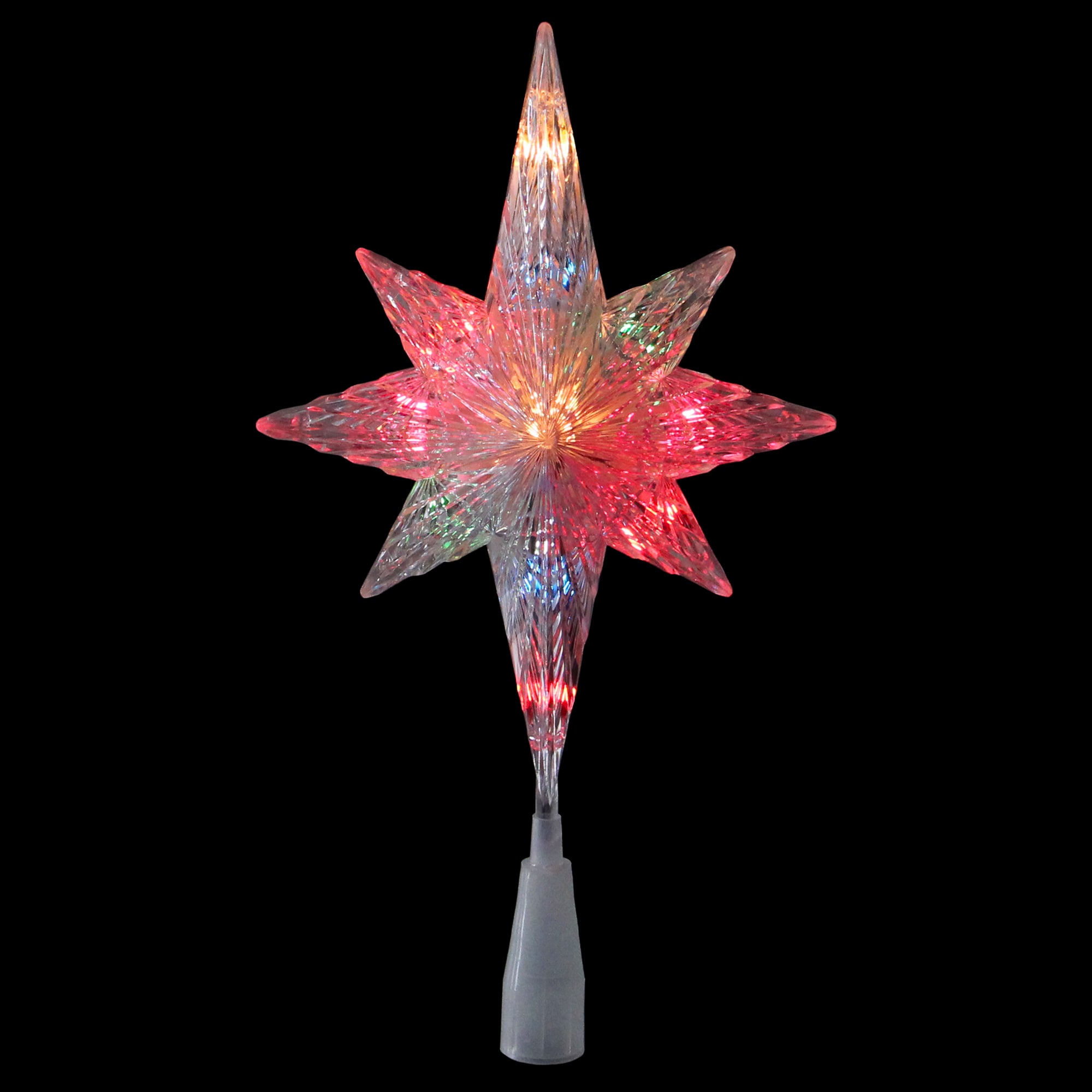 Northlight 11-in Star Clear Multicolor Christmas Tree Topper in the ...