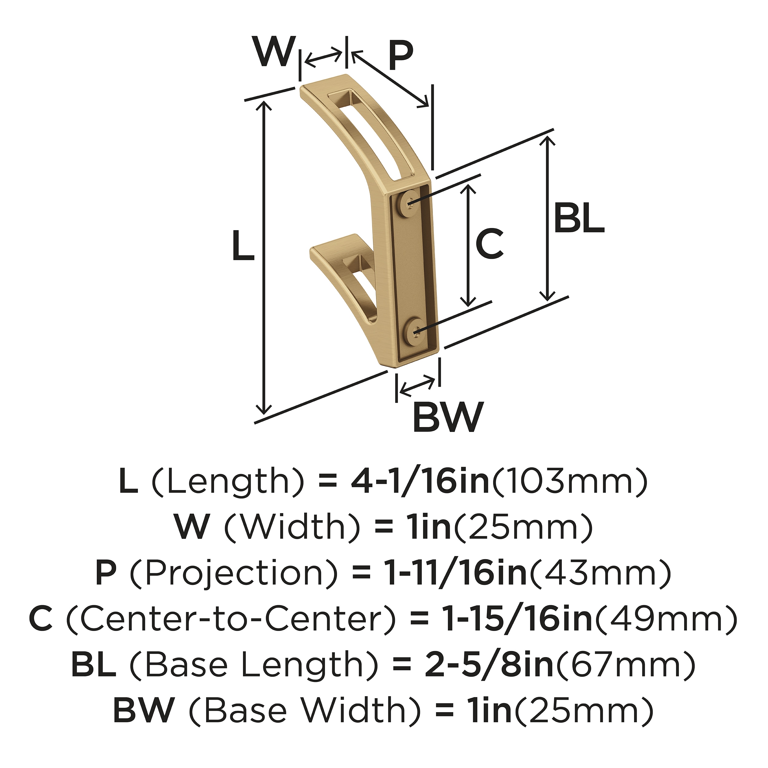 Amerock H37010CZ Decorative-Wall-Hooks - View #4