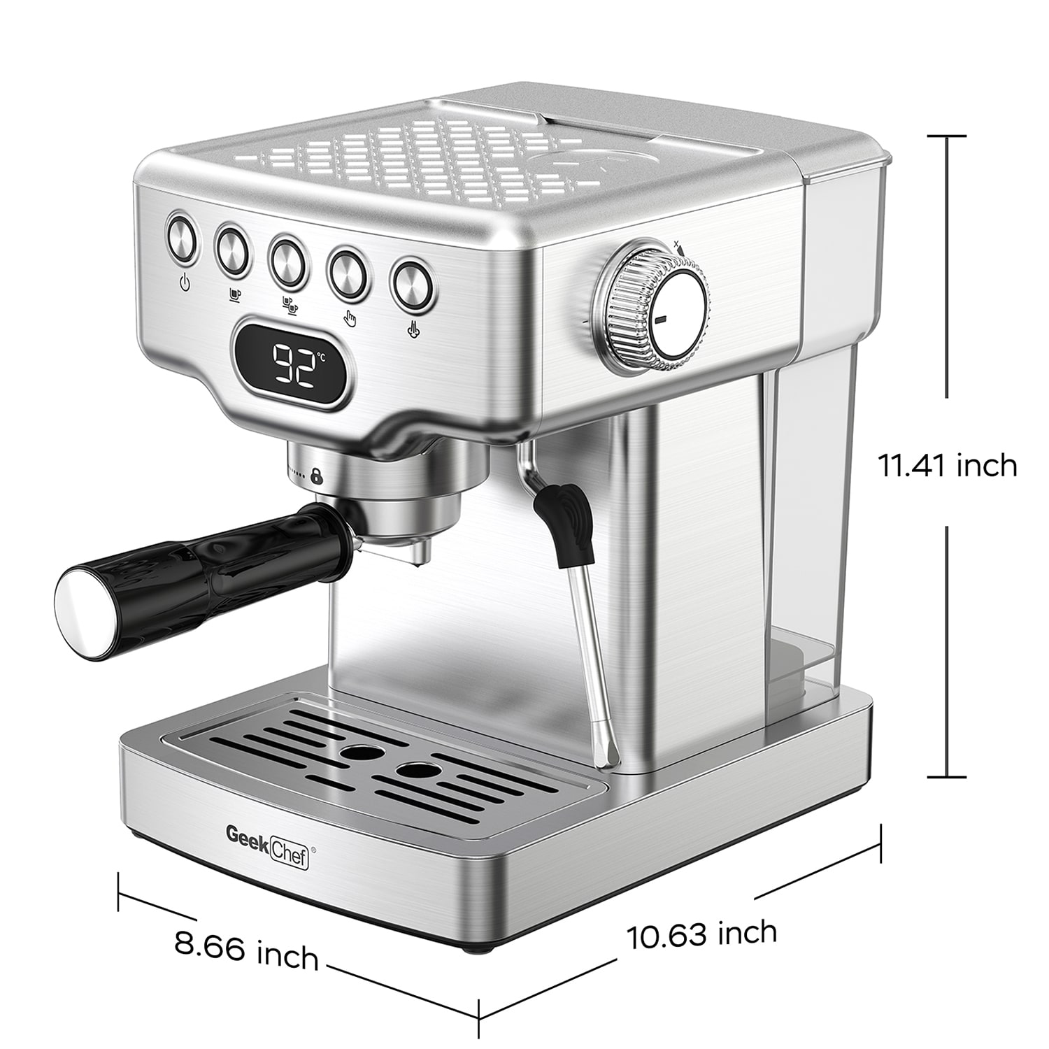 GZMR Stainless Steel Semi Automatic Espresso Machine in the 