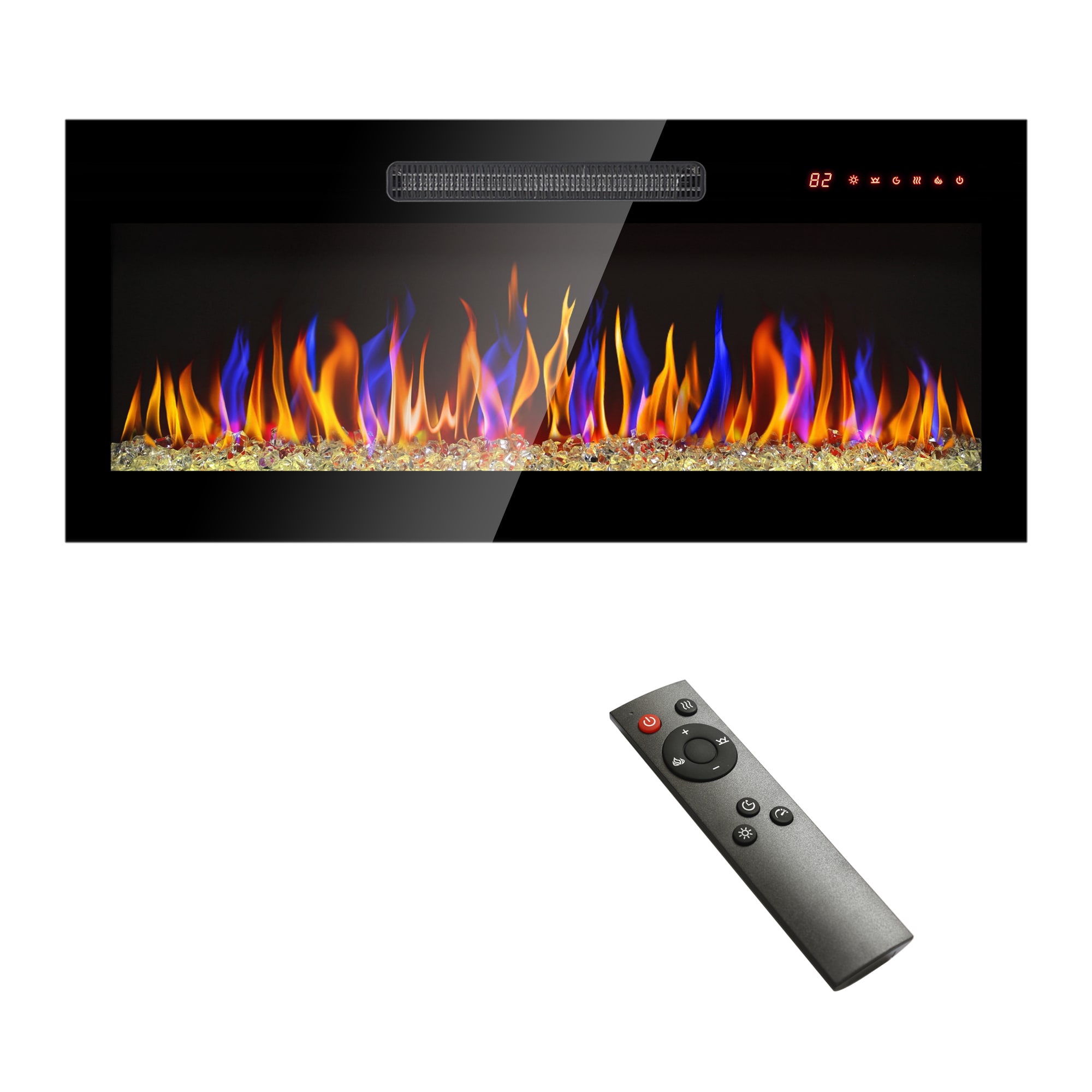 Gaierptone CRXD8LXGV6M 36-Inches W Black Wall mount LED Wall-mount Electric Fireplace with Remote Control Included