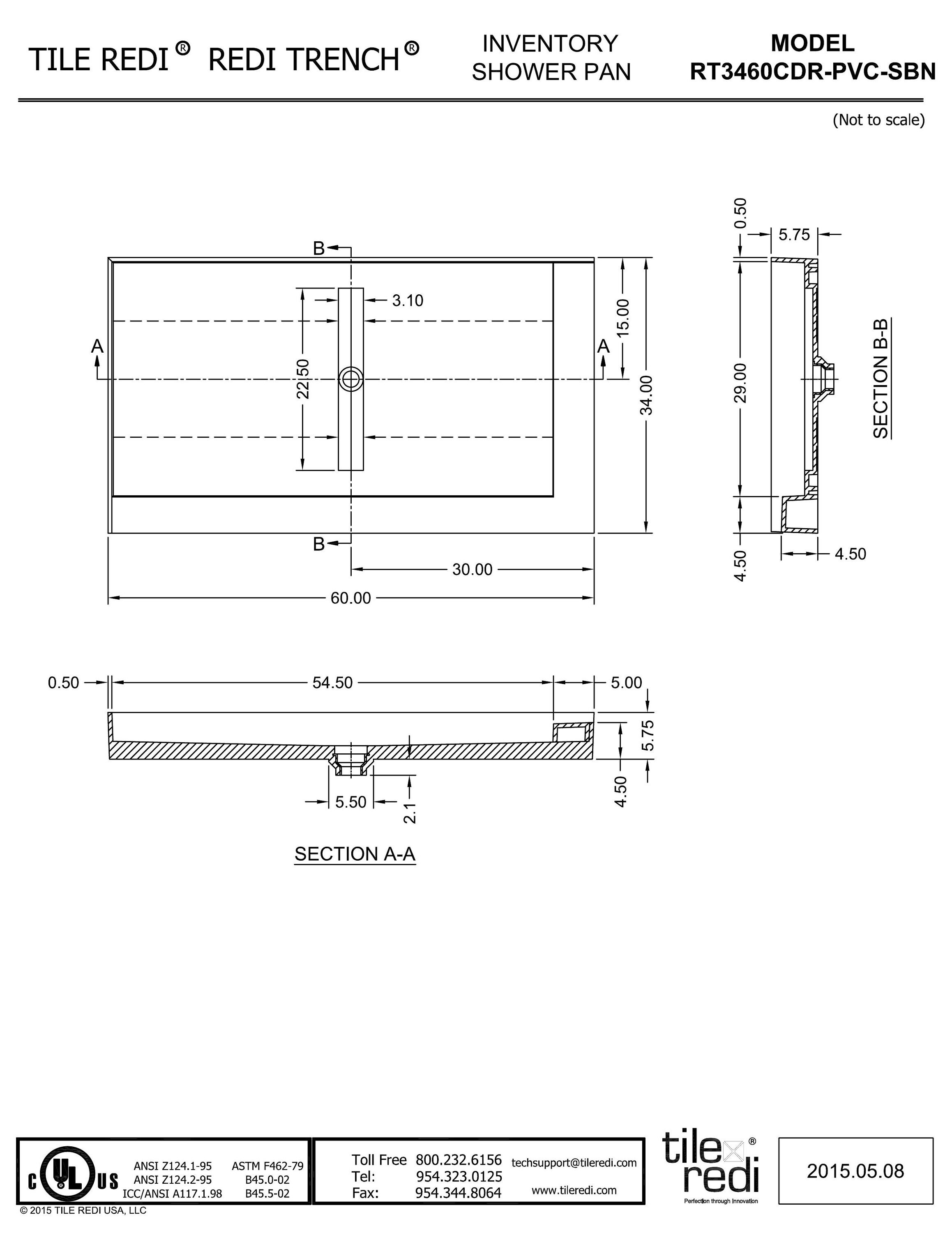 Tile Redi RT3460CDR-PVC-SBN Shower-Floors - View #8