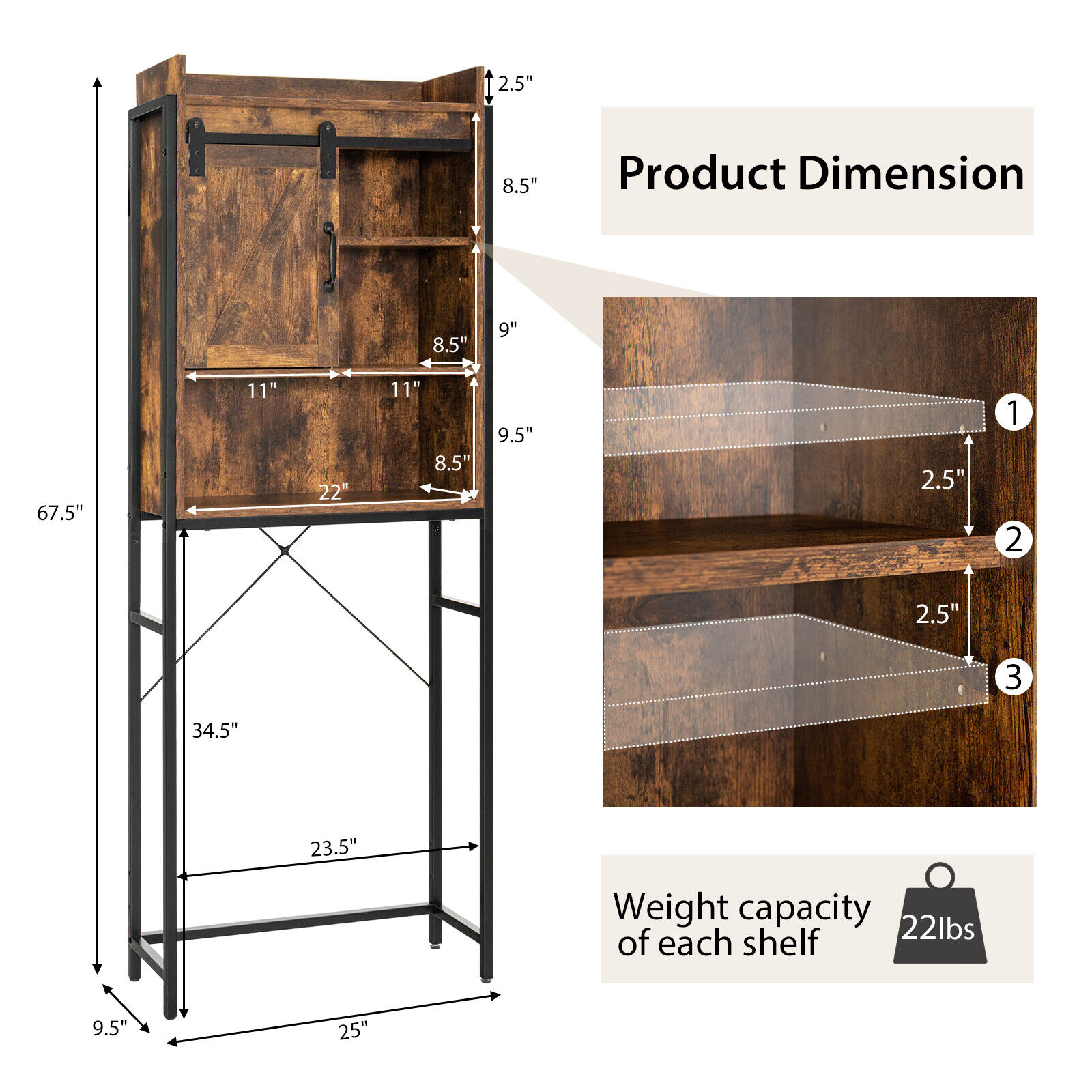 Forclover HYFE-7886CF Bathroom-Wall-Cabinets - View #3