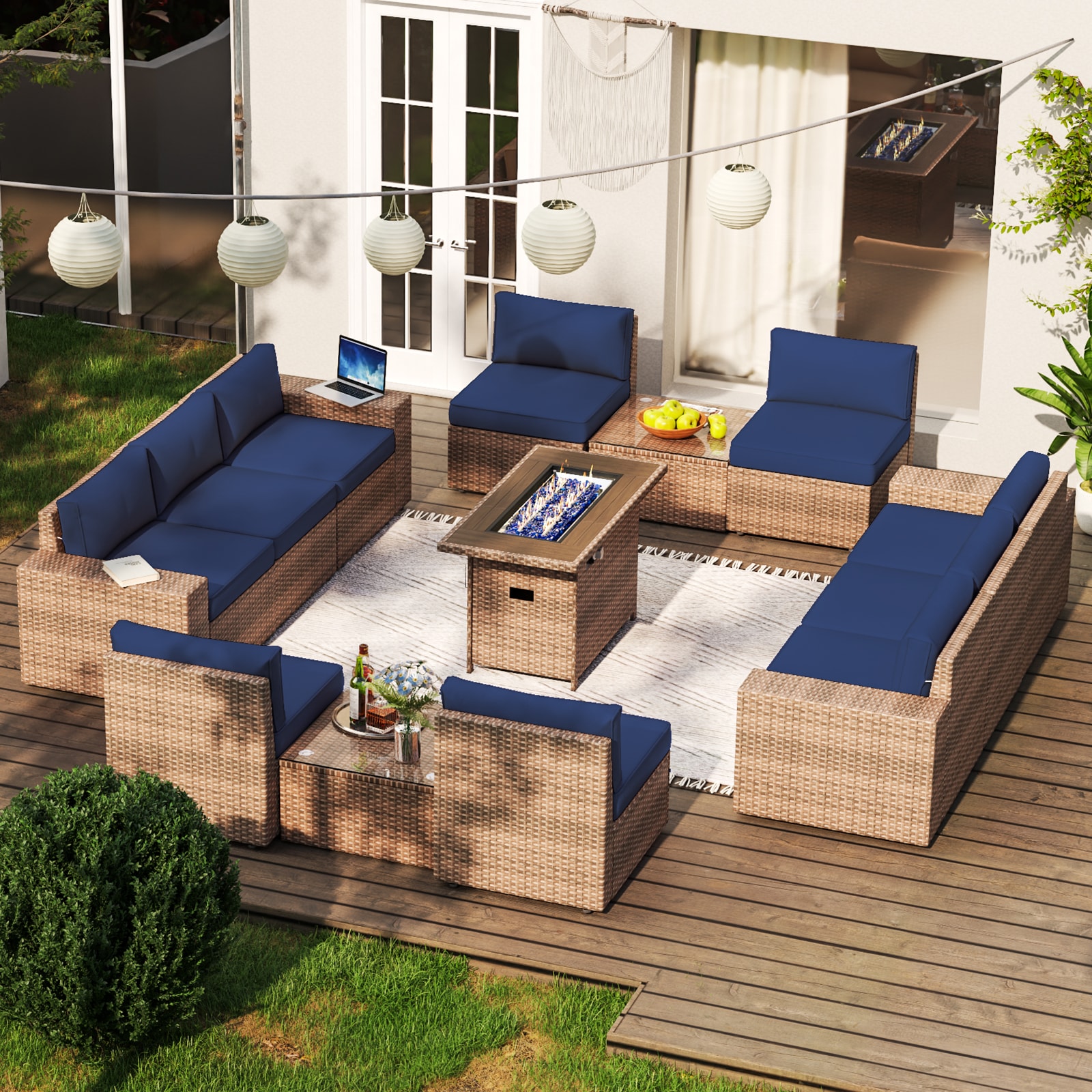 AOXUN G12039BG2AB+026BR-13 Patio-Conversation-Sets - View #7
